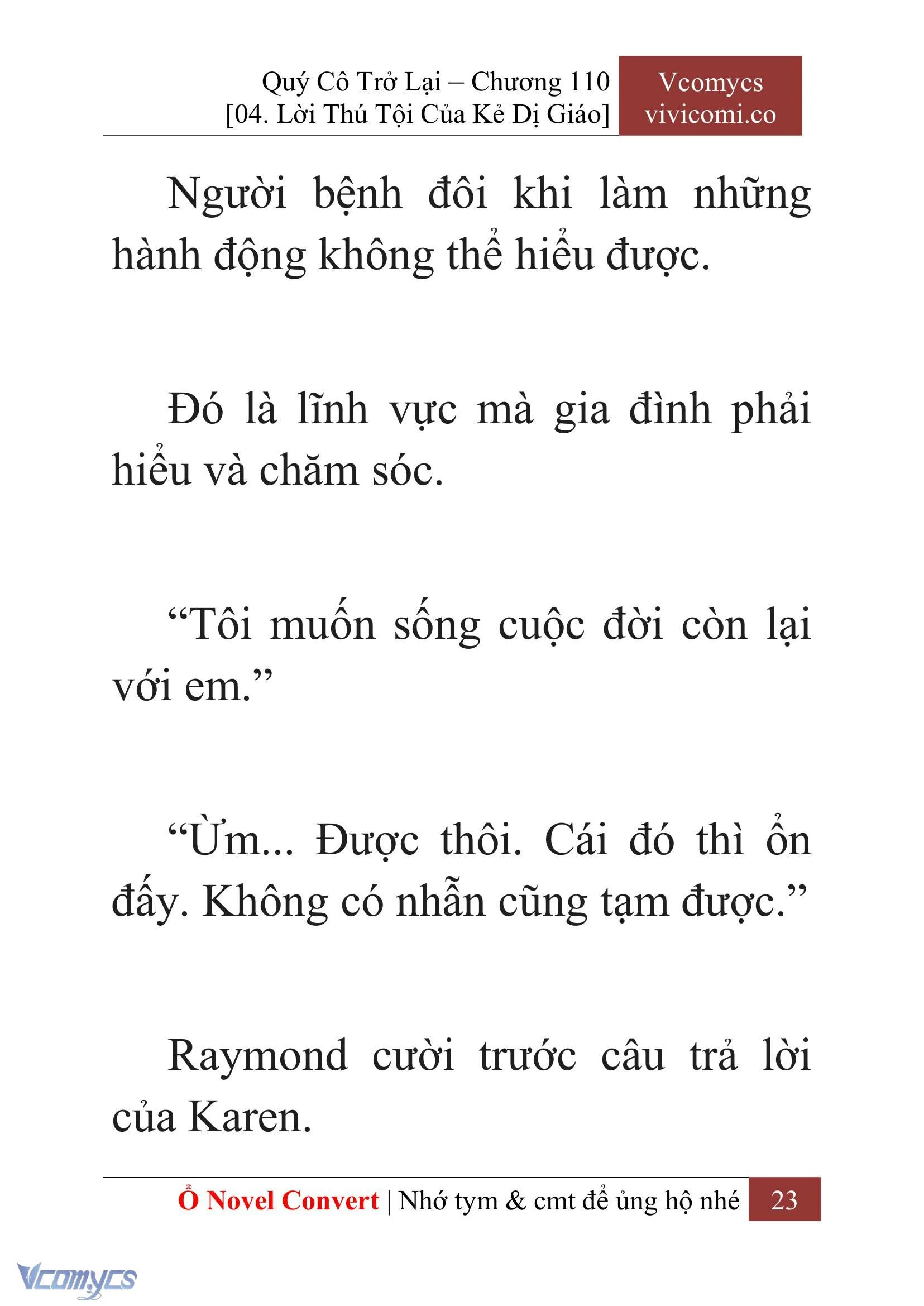 [Novel] Quý Cô Trở Lại Chapter  110 - 25