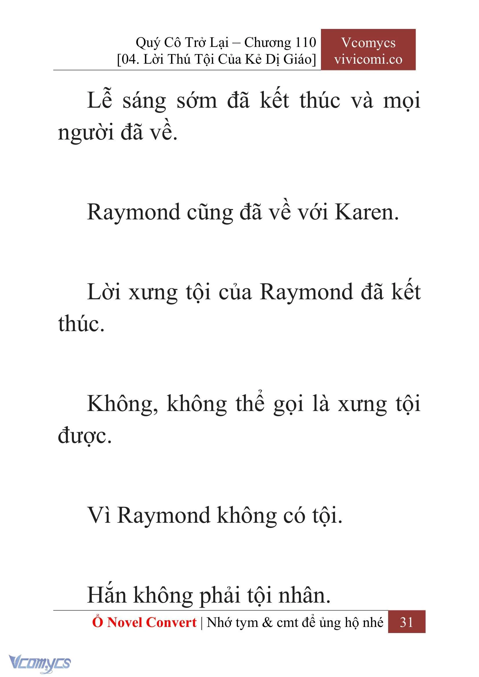 [Novel] Quý Cô Trở Lại Chapter  110 - 33