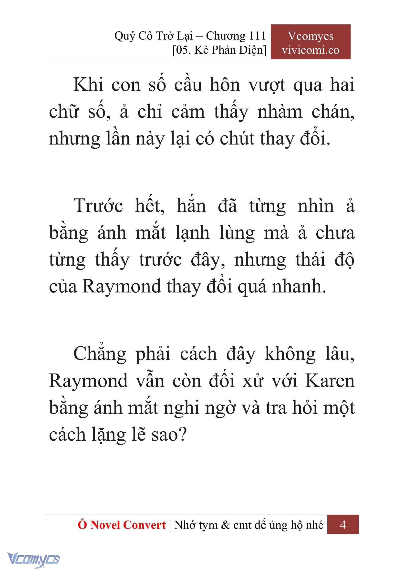 [Novel] Quý Cô Trở Lại Chapter  111 - 6