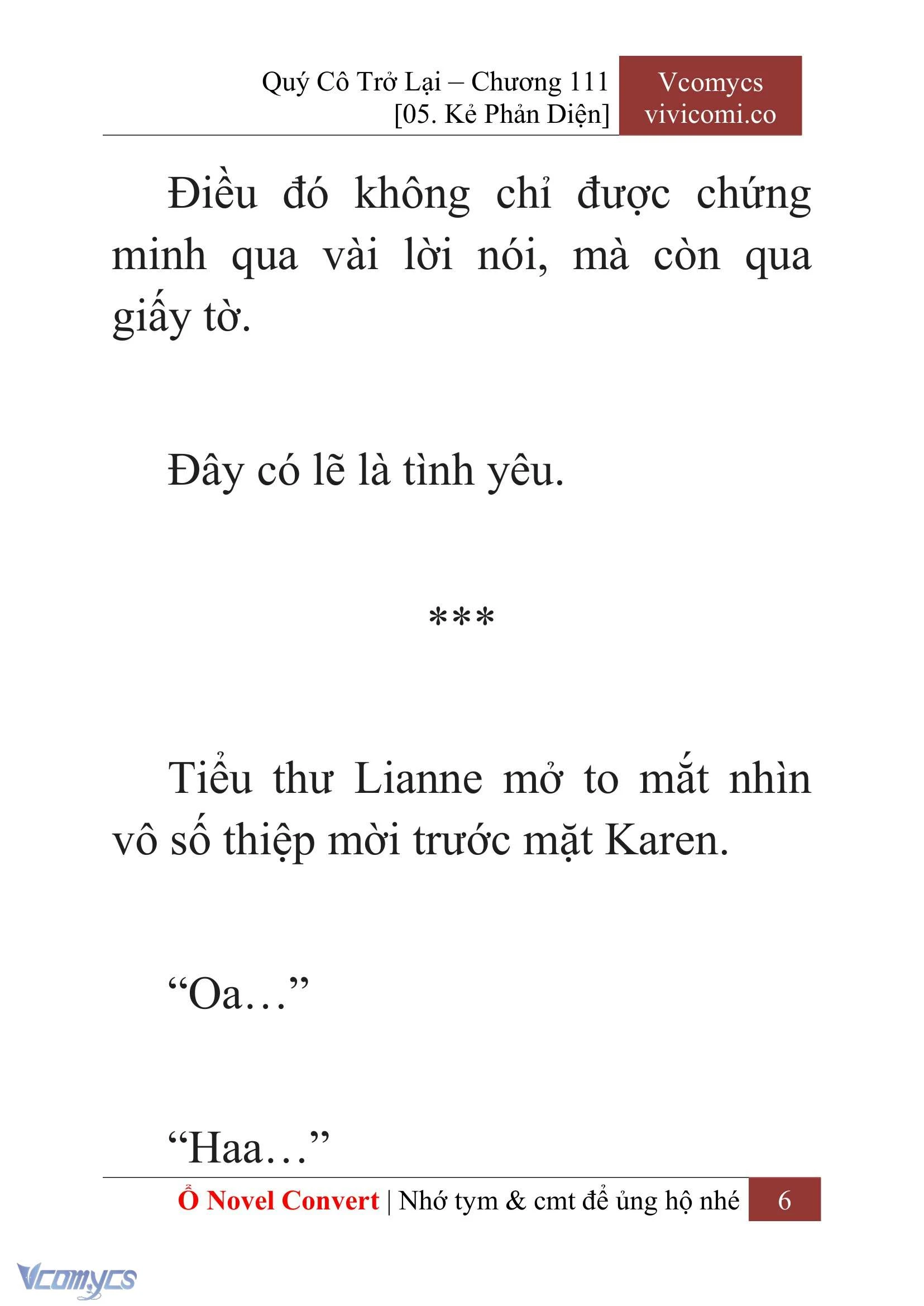 [Novel] Quý Cô Trở Lại Chapter  111 - 8