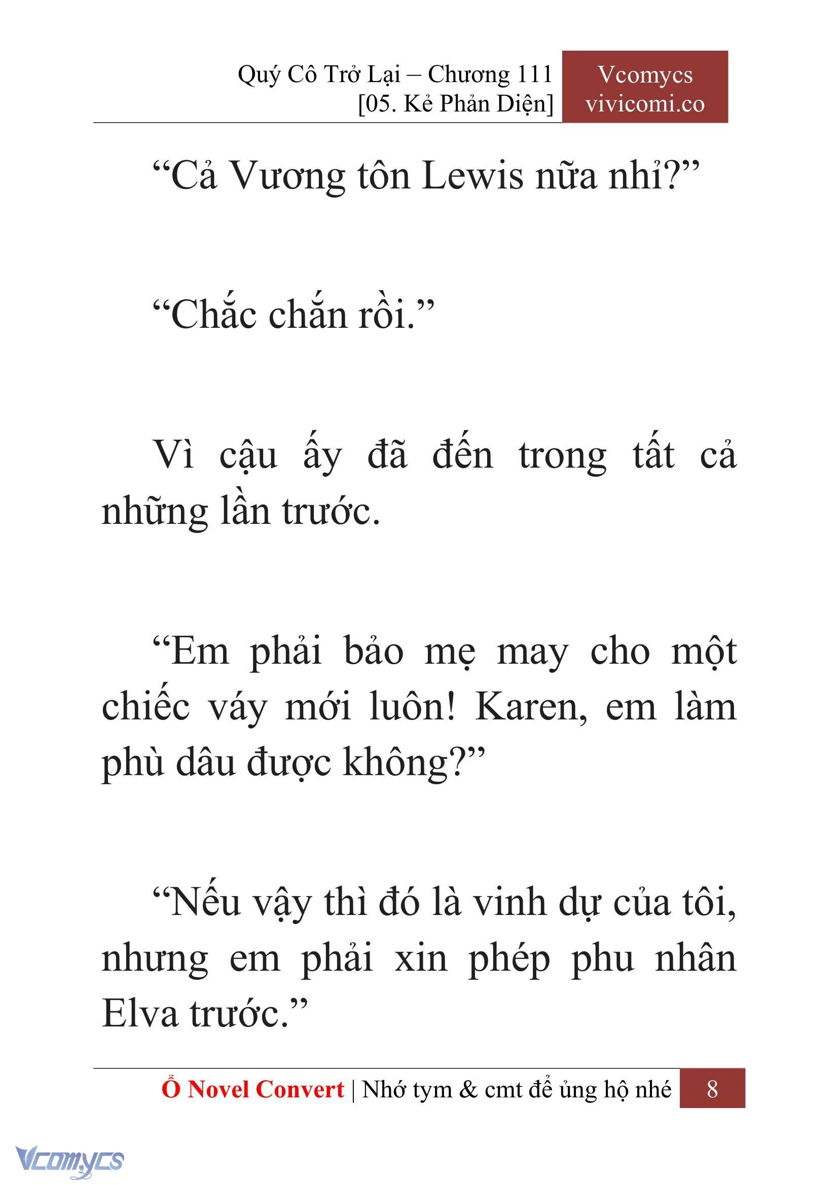 [Novel] Quý Cô Trở Lại Chapter  111 - 10