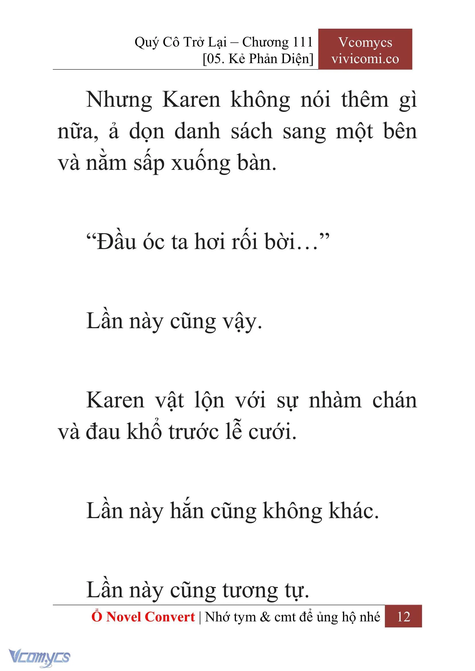 [Novel] Quý Cô Trở Lại Chapter  111 - 14
