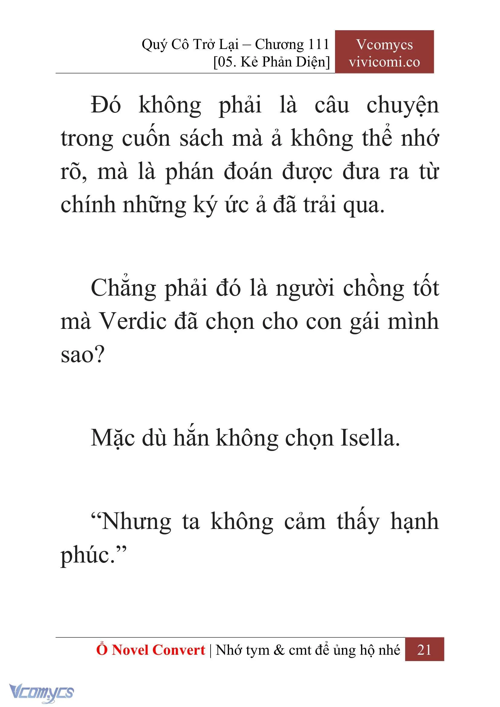 [Novel] Quý Cô Trở Lại Chapter  111 - 23
