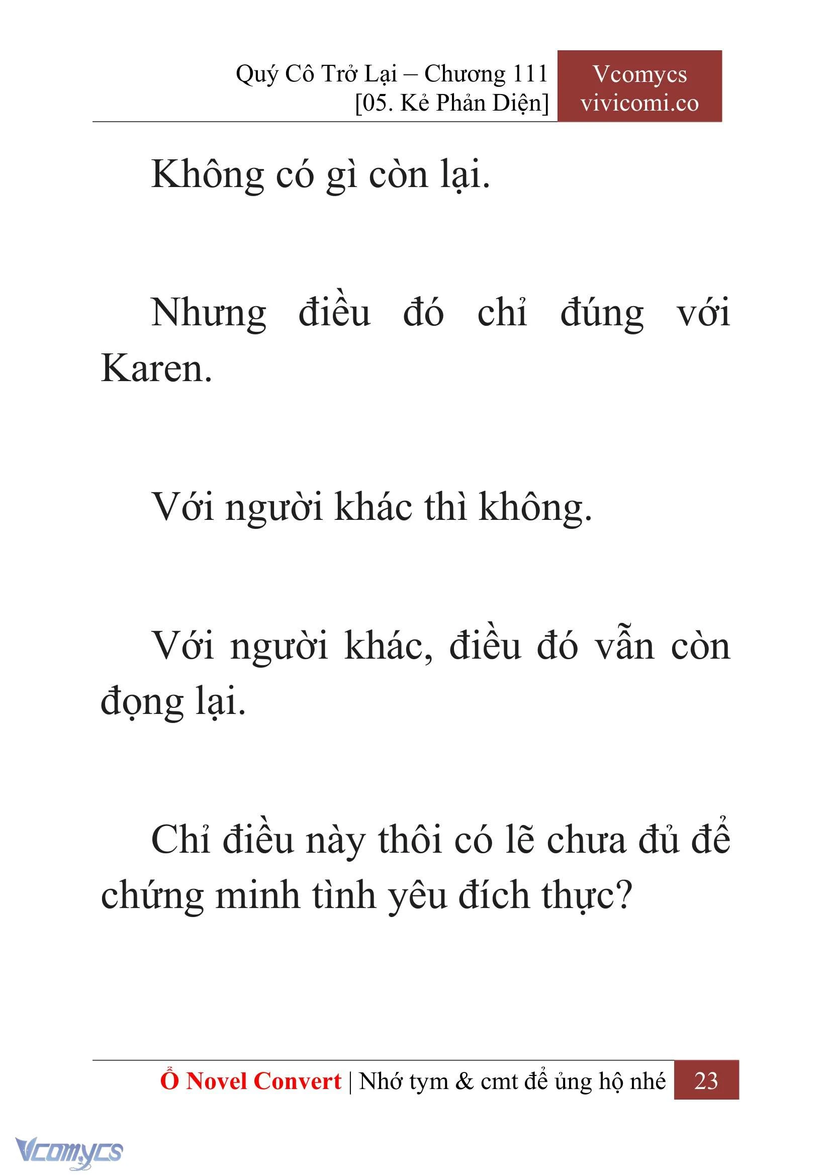 [Novel] Quý Cô Trở Lại Chapter  111 - 25