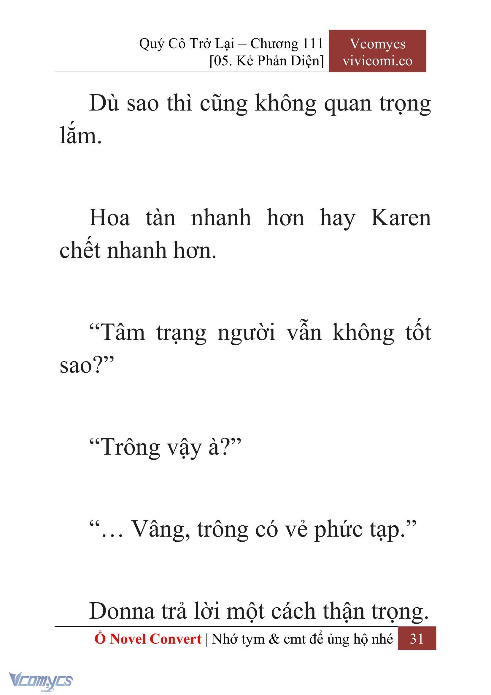 [Novel] Quý Cô Trở Lại Chapter  111 - 33