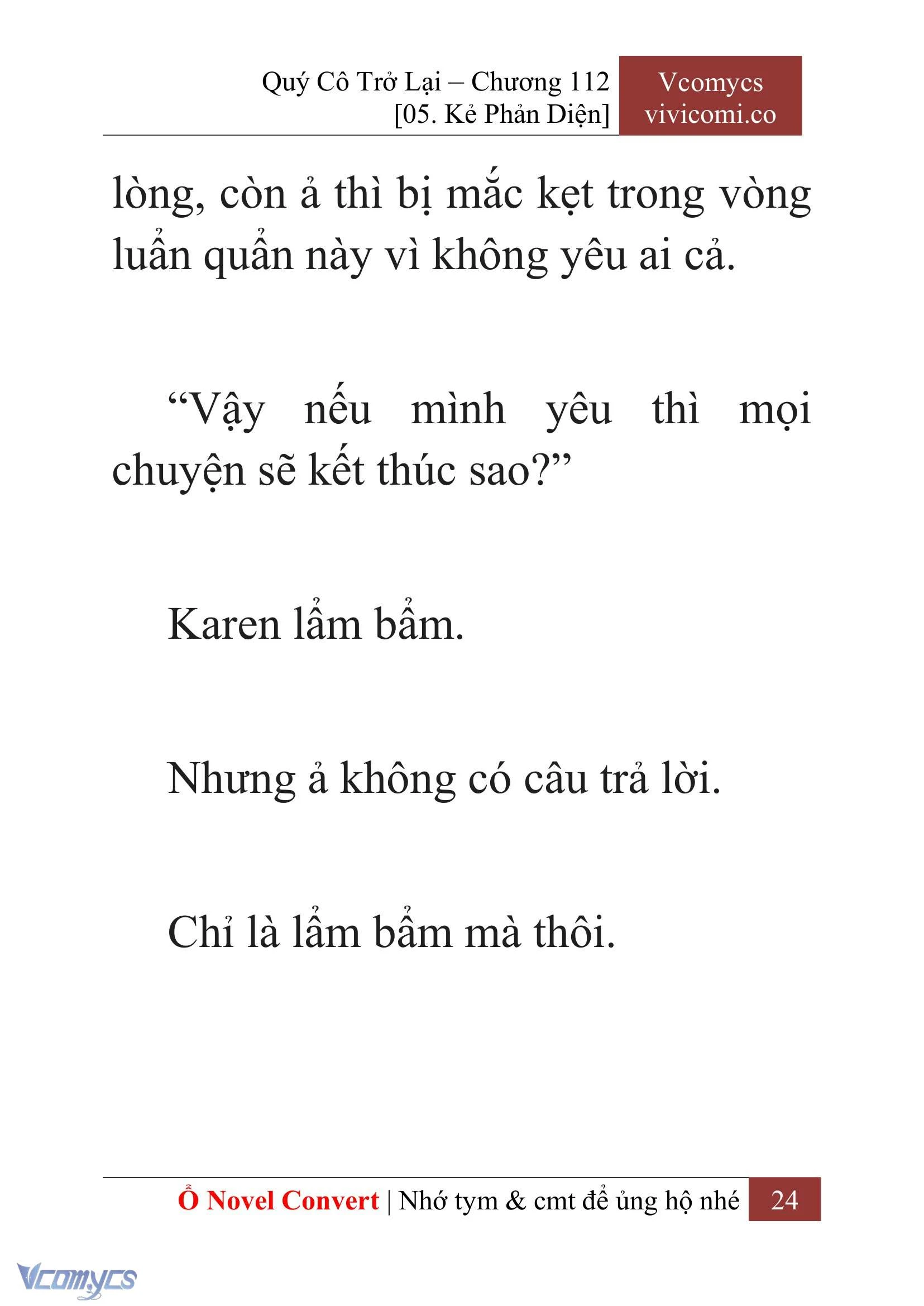 [Novel] Quý Cô Trở Lại Chapter  112 - 26