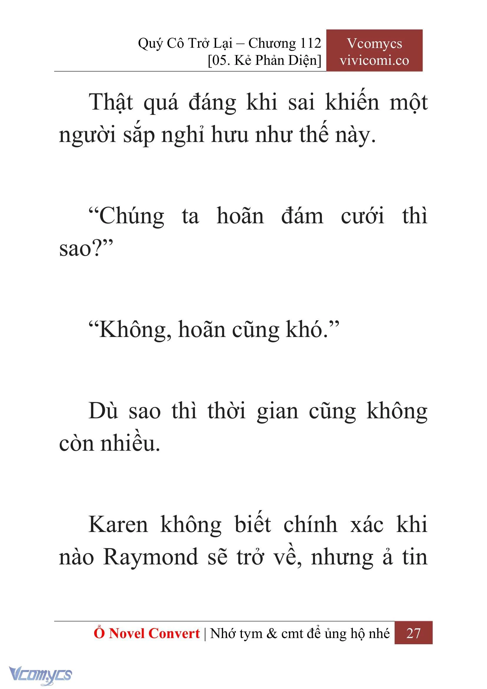 [Novel] Quý Cô Trở Lại Chapter  112 - 29