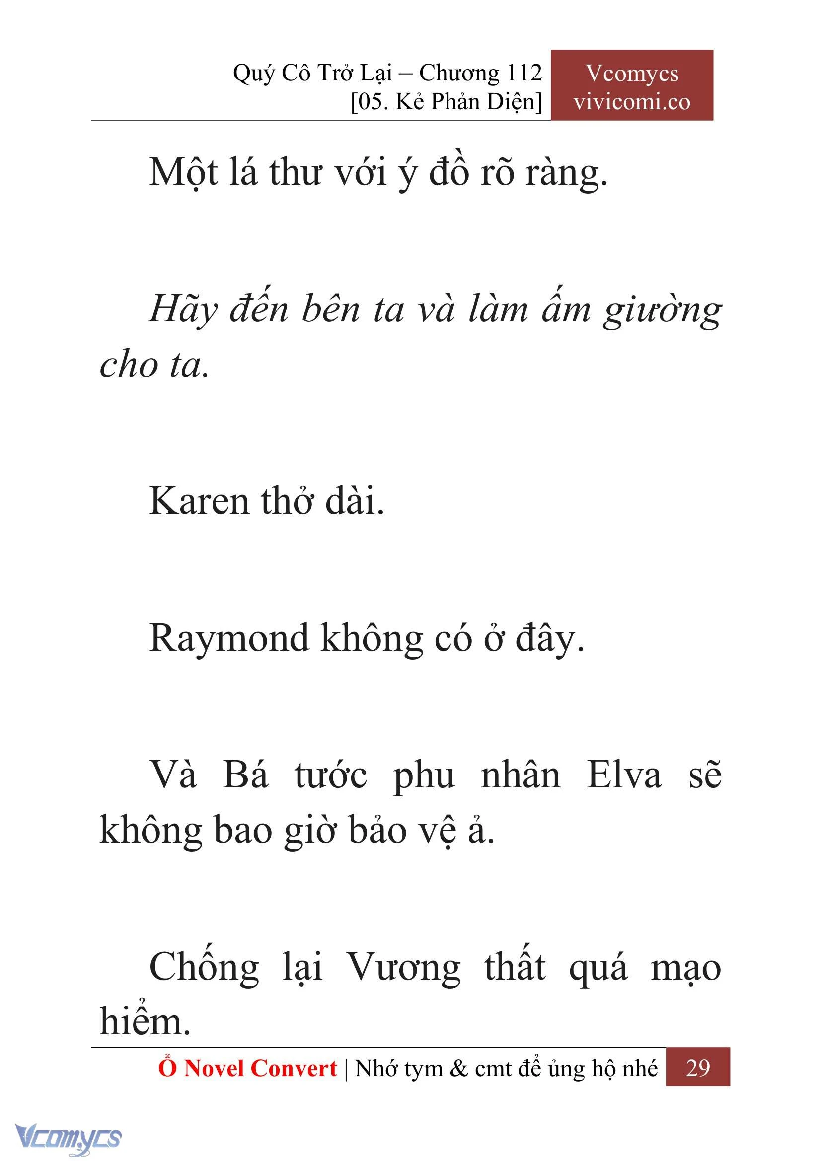 [Novel] Quý Cô Trở Lại Chapter  112 - 31