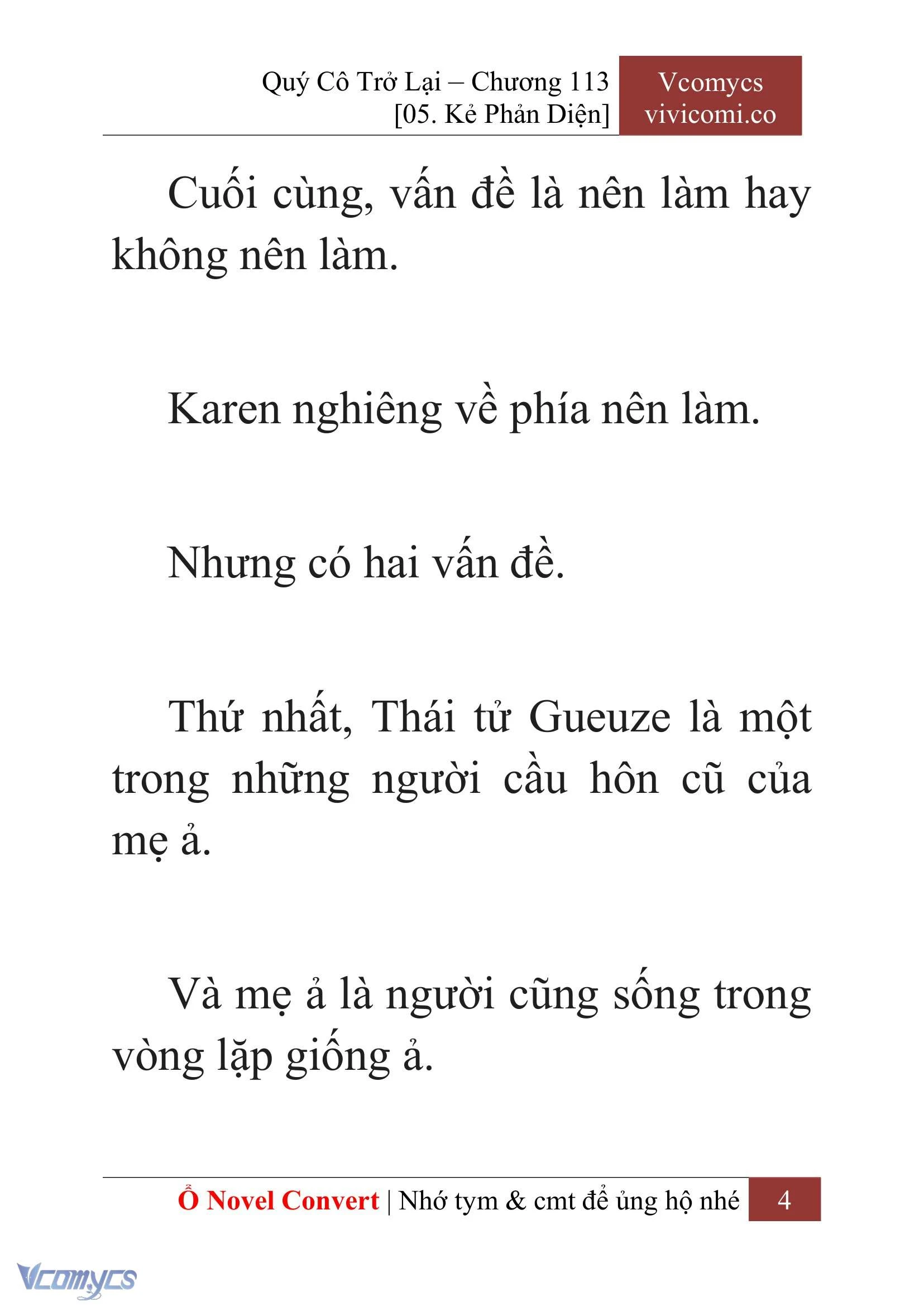 [Novel] Quý Cô Trở Lại Chapter  113 - 6