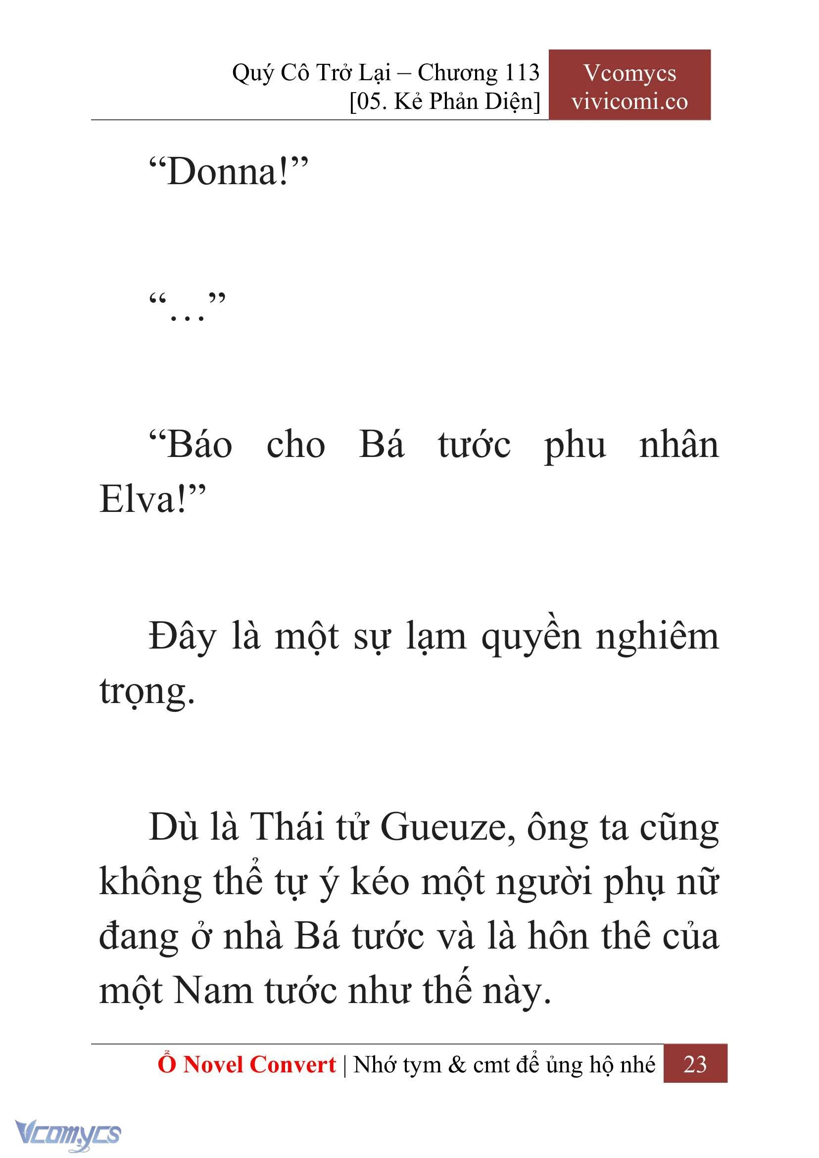 [Novel] Quý Cô Trở Lại Chapter  113 - 25