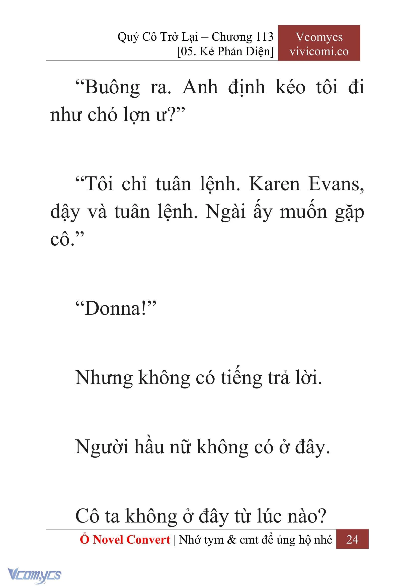 [Novel] Quý Cô Trở Lại Chapter  113 - 26