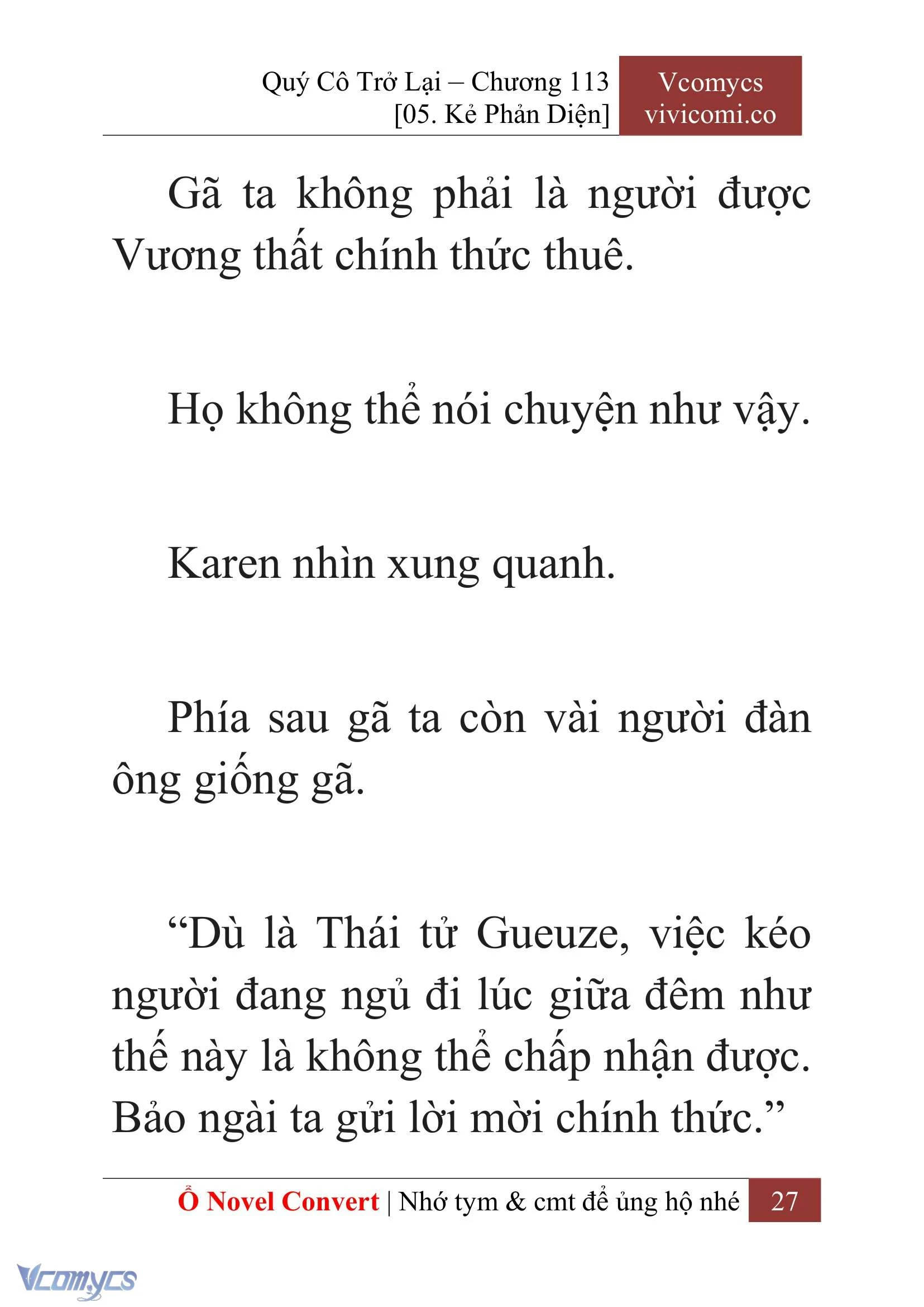 [Novel] Quý Cô Trở Lại Chapter  113 - 29