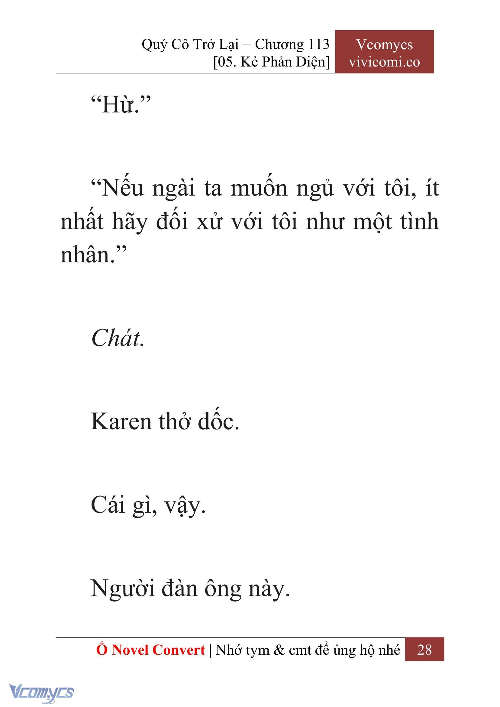 [Novel] Quý Cô Trở Lại Chapter  113 - 30