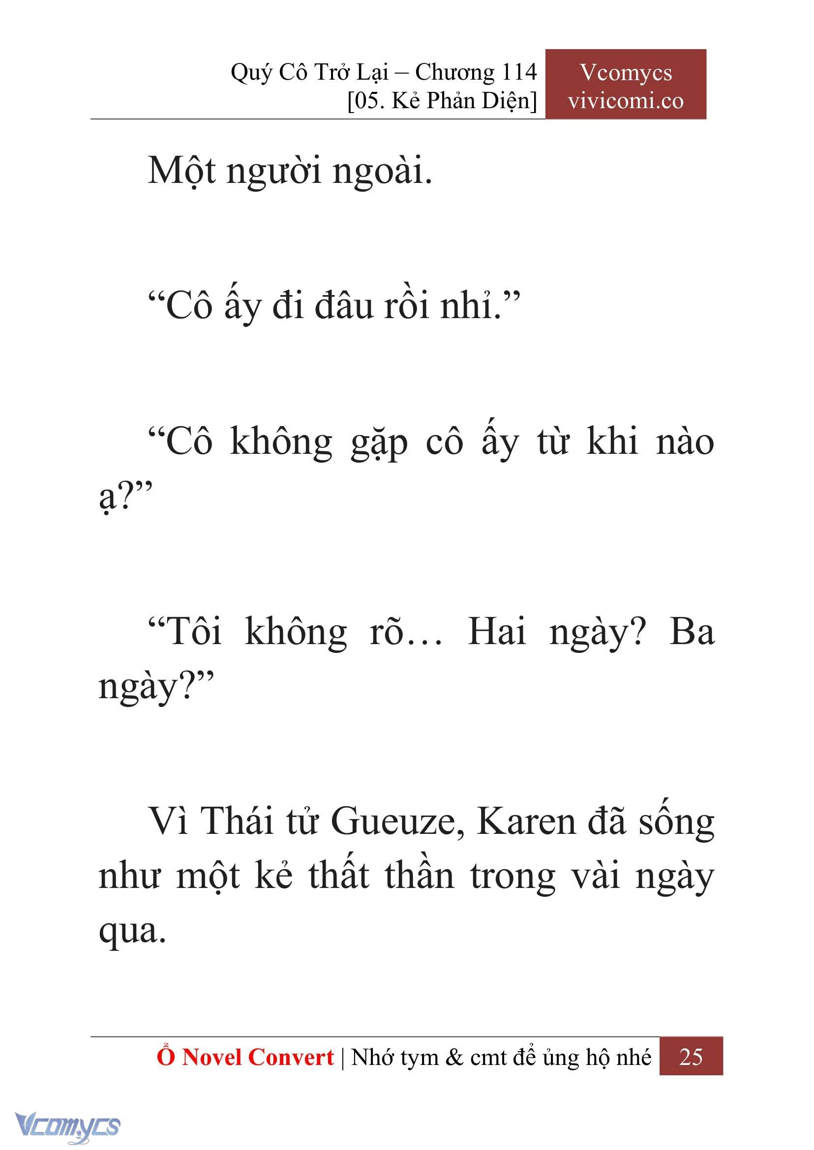 [Novel] Quý Cô Trở Lại Chapter  114 - 27