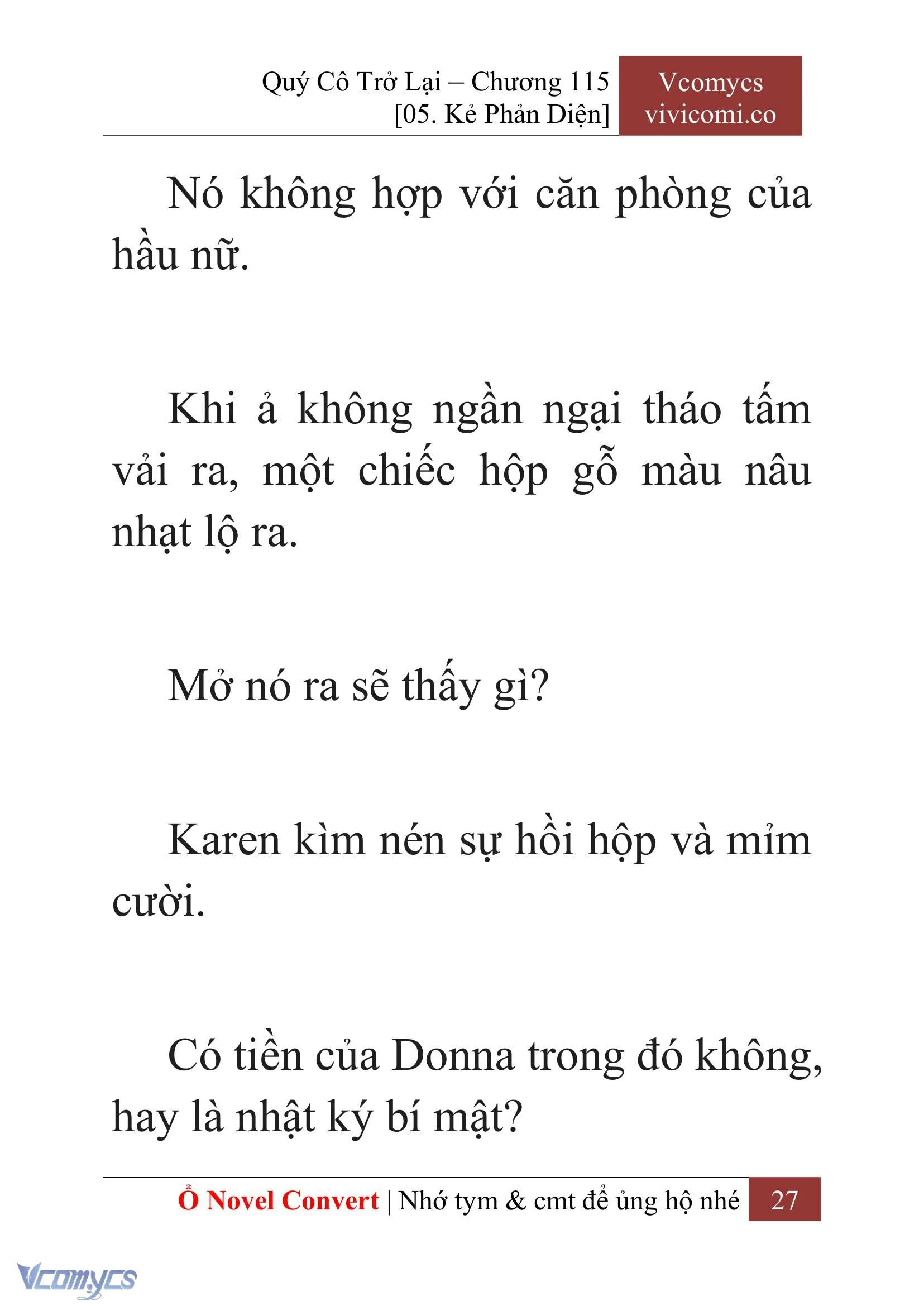 [Novel] Quý Cô Trở Lại Chapter  115 - 29