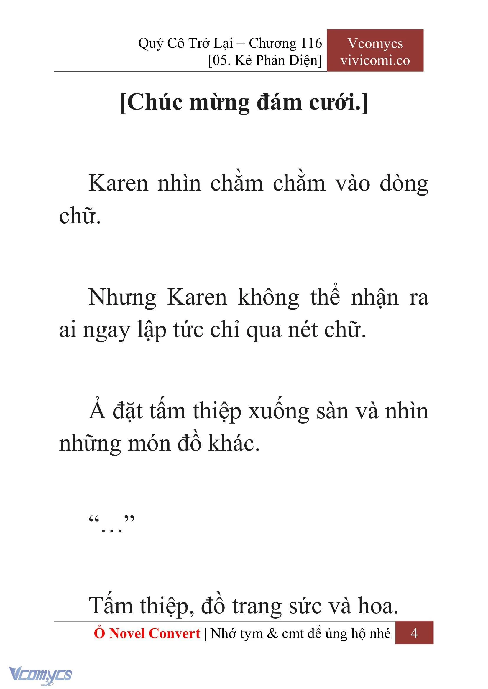 [Novel] Quý Cô Trở Lại Chapter  116 - 6