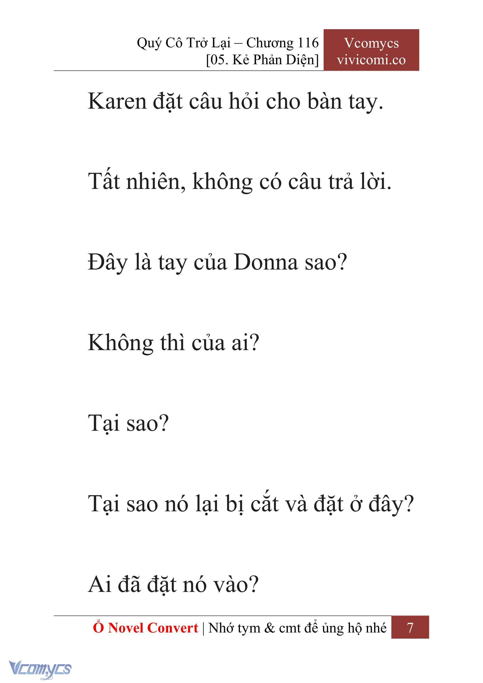 [Novel] Quý Cô Trở Lại Chapter  116 - 9