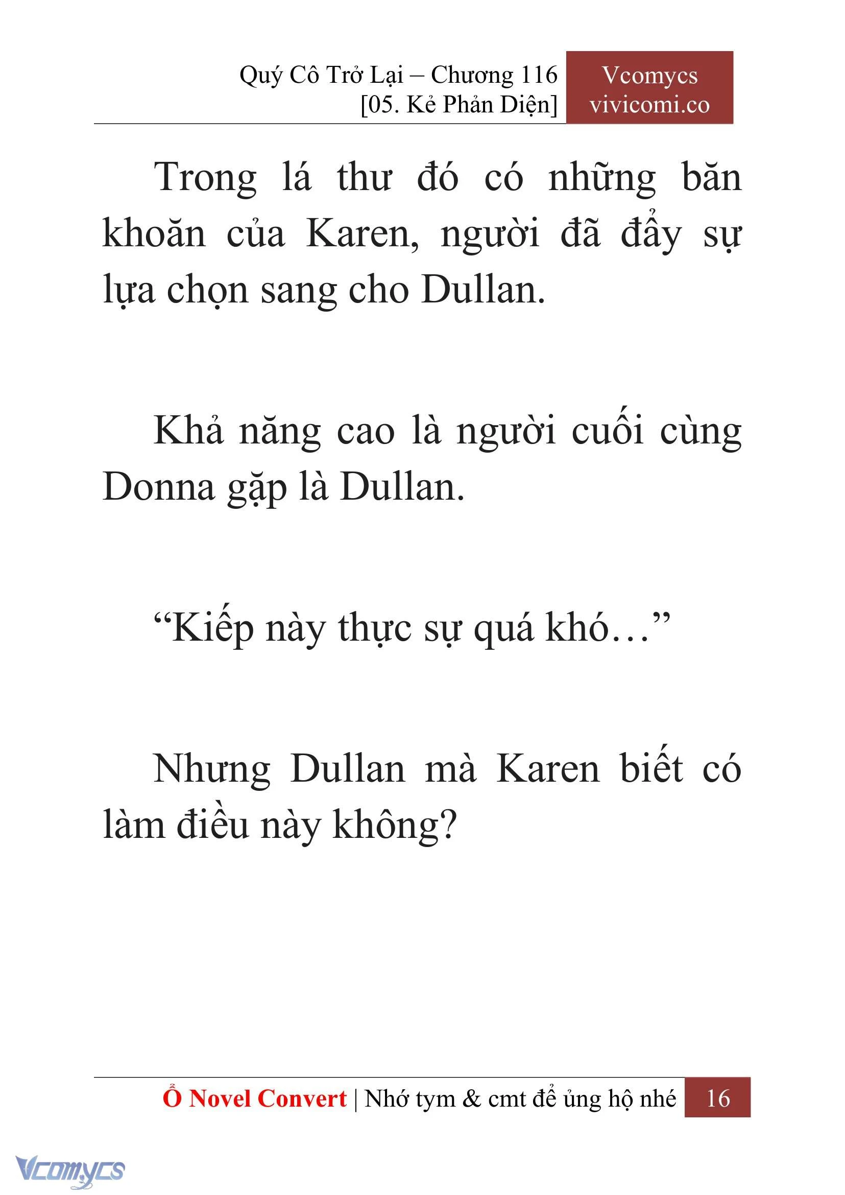 [Novel] Quý Cô Trở Lại Chapter  116 - 18