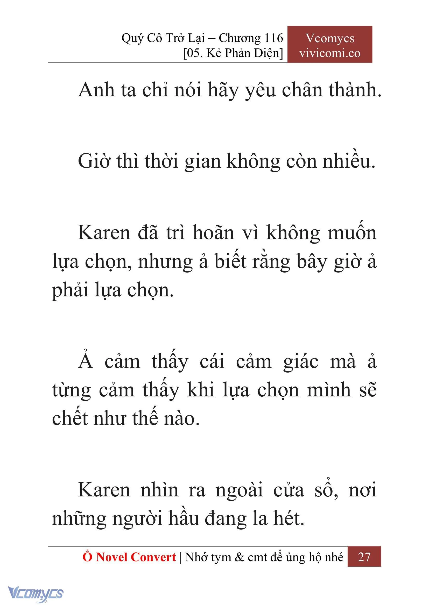 [Novel] Quý Cô Trở Lại Chapter  116 - 29