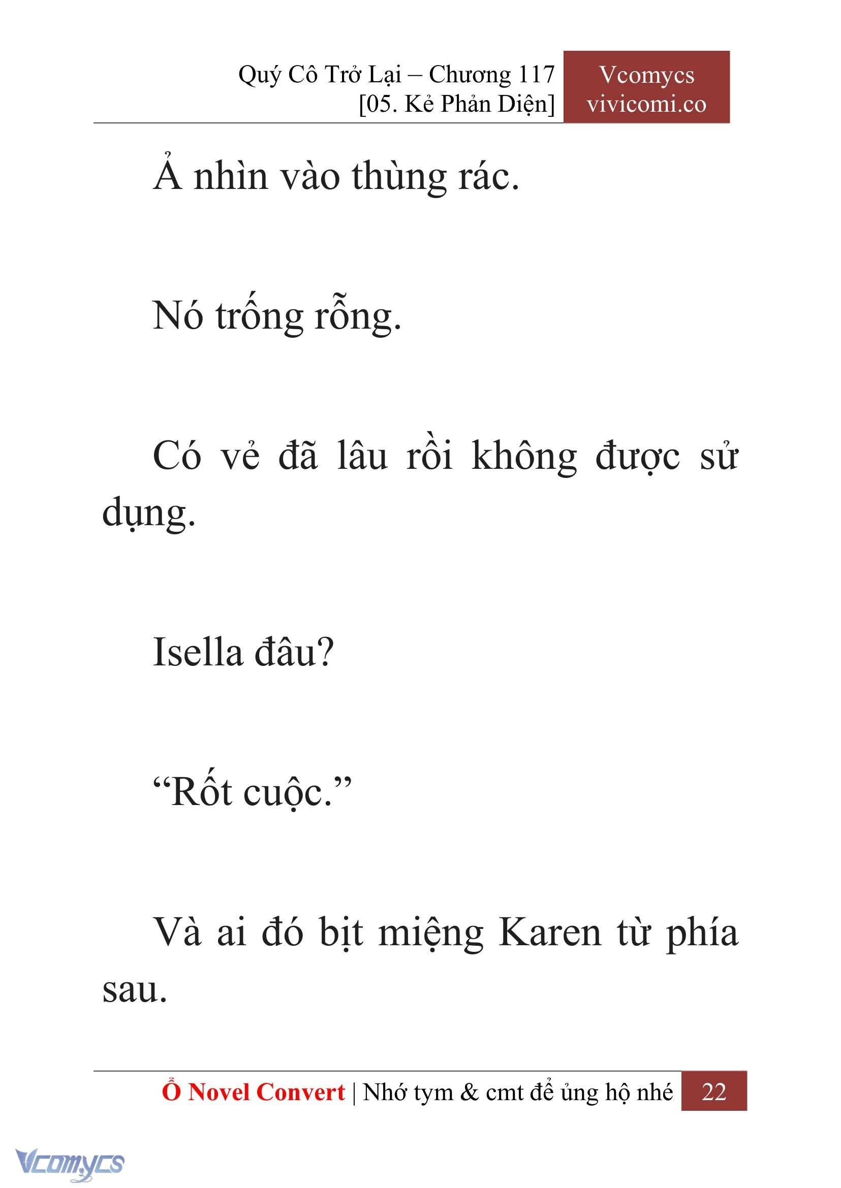 [Novel] Quý Cô Trở Lại Chapter  117 - 24