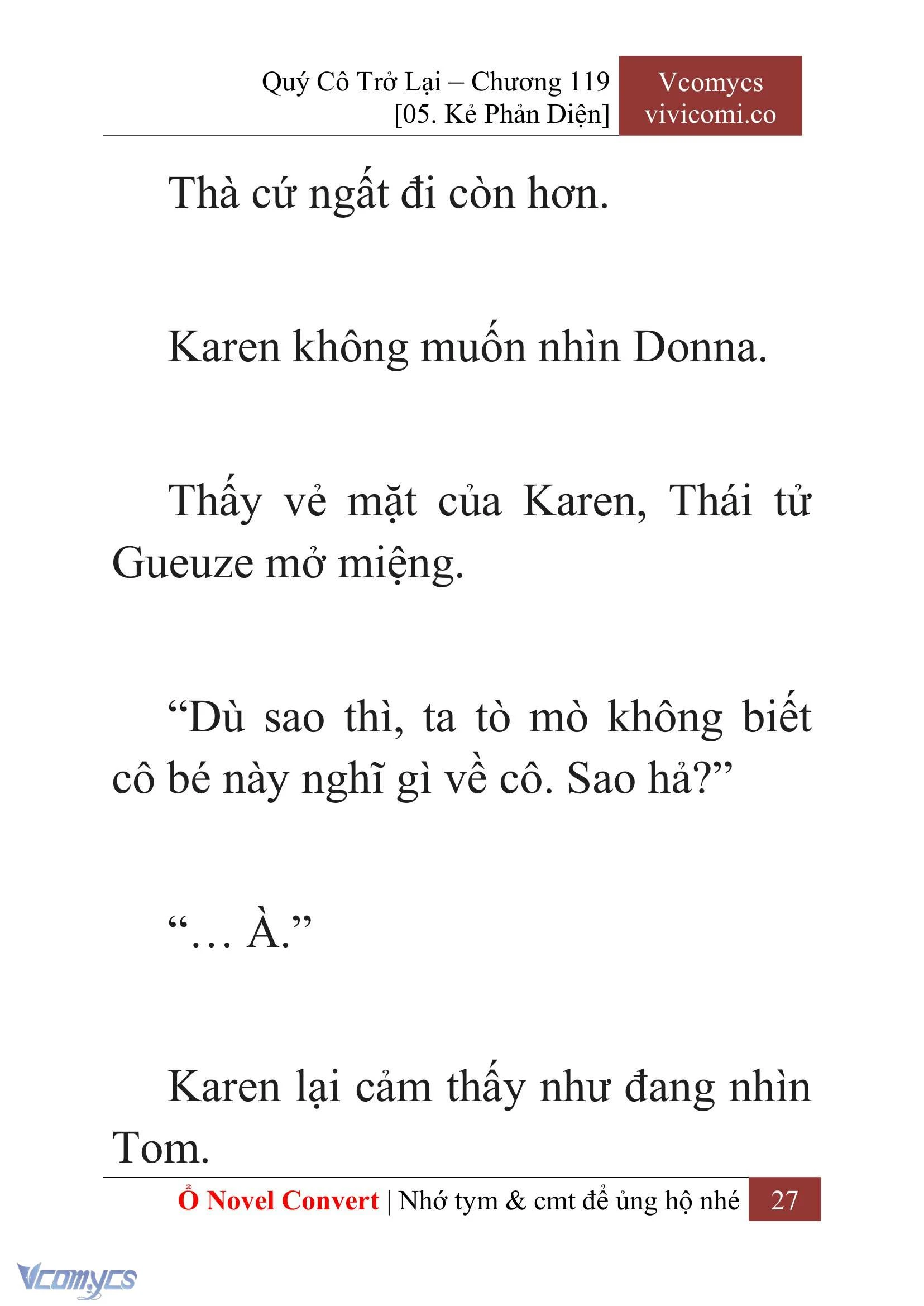 [Novel] Quý Cô Trở Lại Chapter  119 - 29