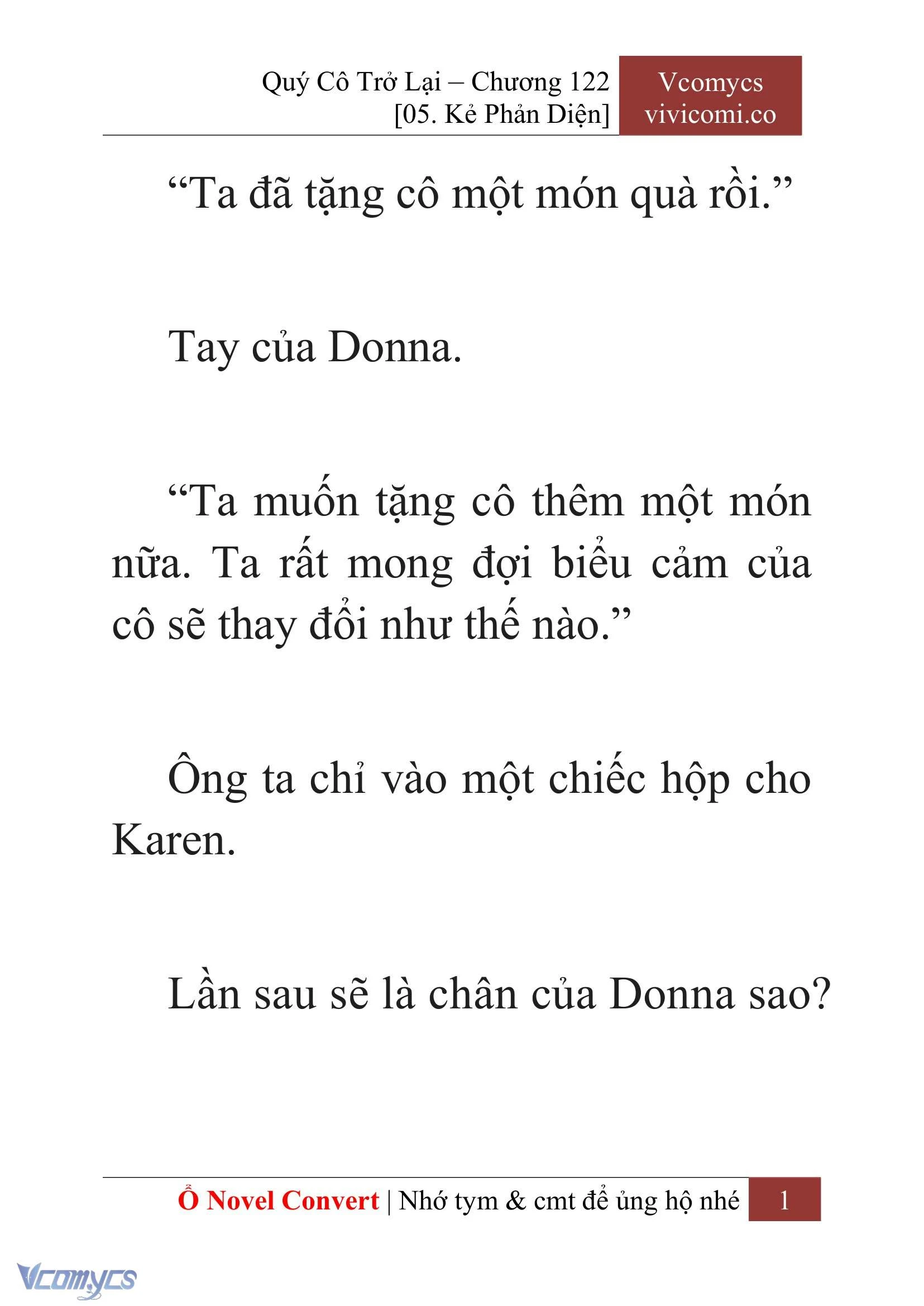 [Novel] Quý Cô Trở Lại Chapter  122 - 3