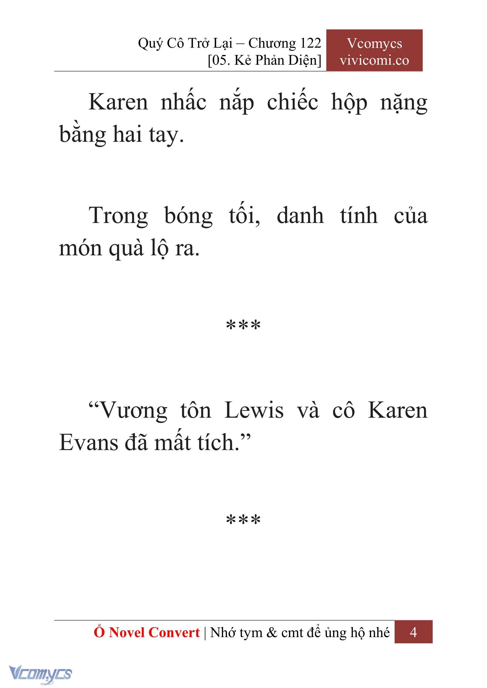 [Novel] Quý Cô Trở Lại Chapter  122 - 6
