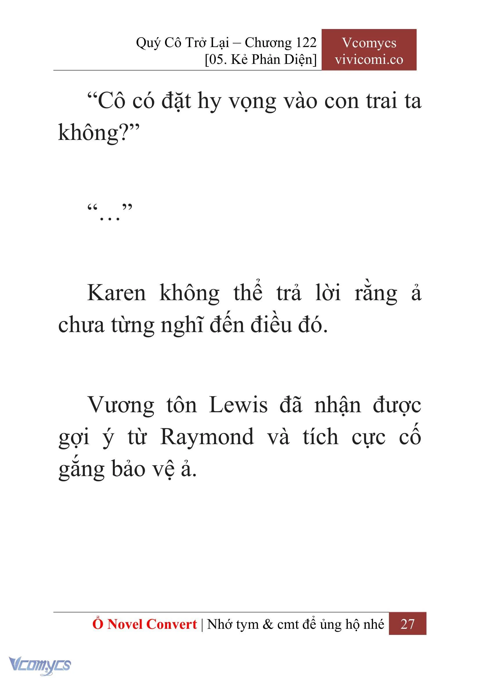 [Novel] Quý Cô Trở Lại Chapter  122 - 29
