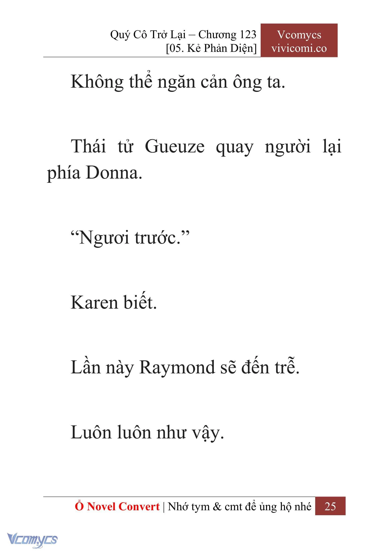 [Novel] Quý Cô Trở Lại Chapter  123 - 27