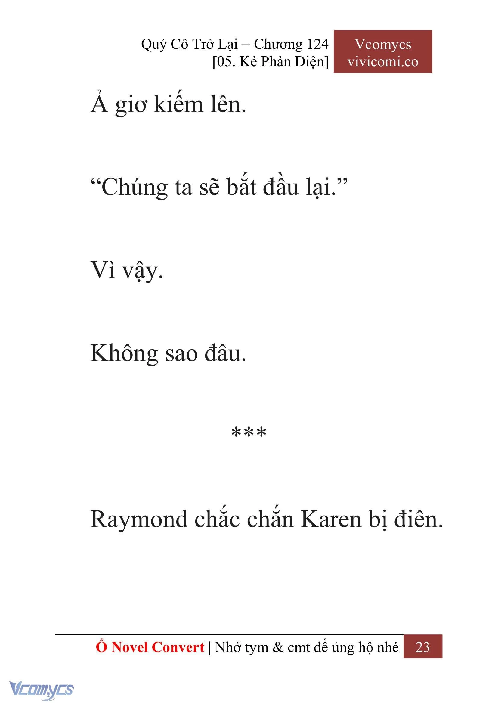 [Novel] Quý Cô Trở Lại Chapter  124 - 25