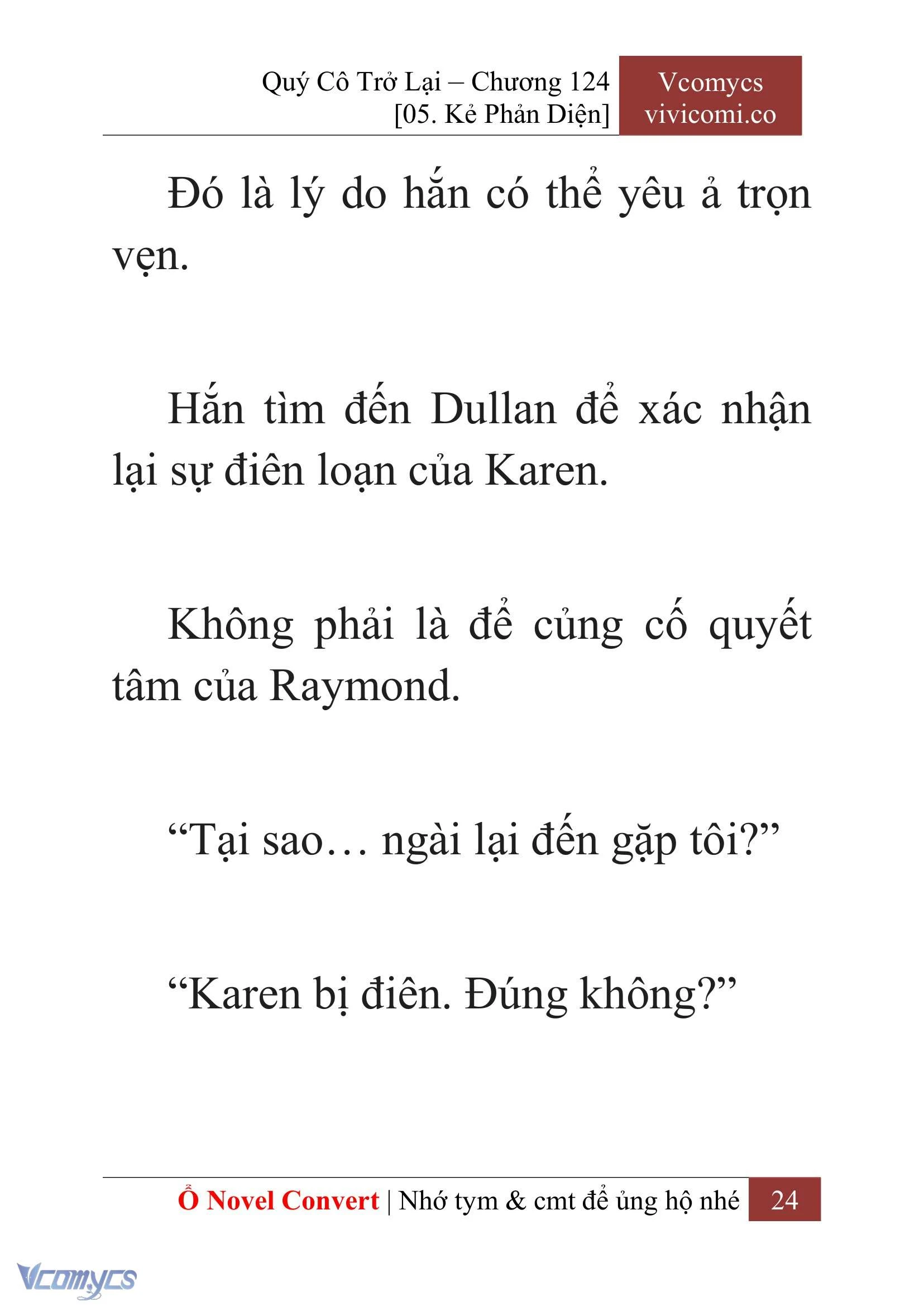 [Novel] Quý Cô Trở Lại Chapter  124 - 26