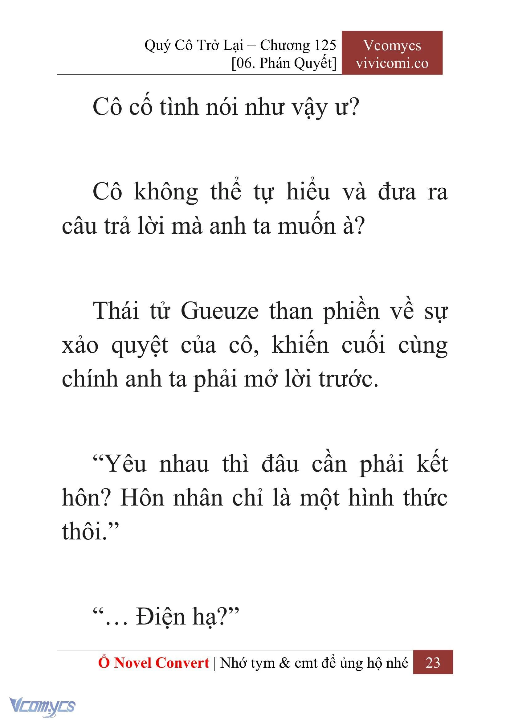 [Novel] Quý Cô Trở Lại Chapter  125 - 25