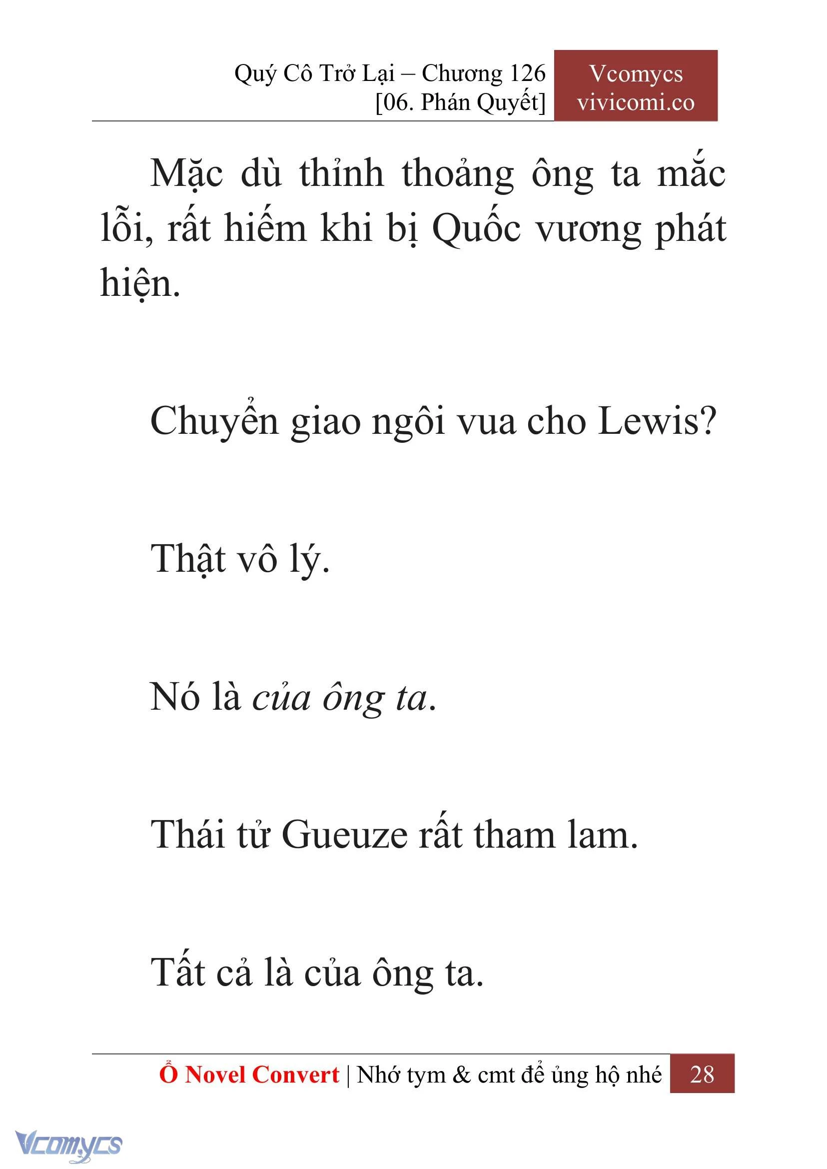 [Novel] Quý Cô Trở Lại Chapter  126 - 30