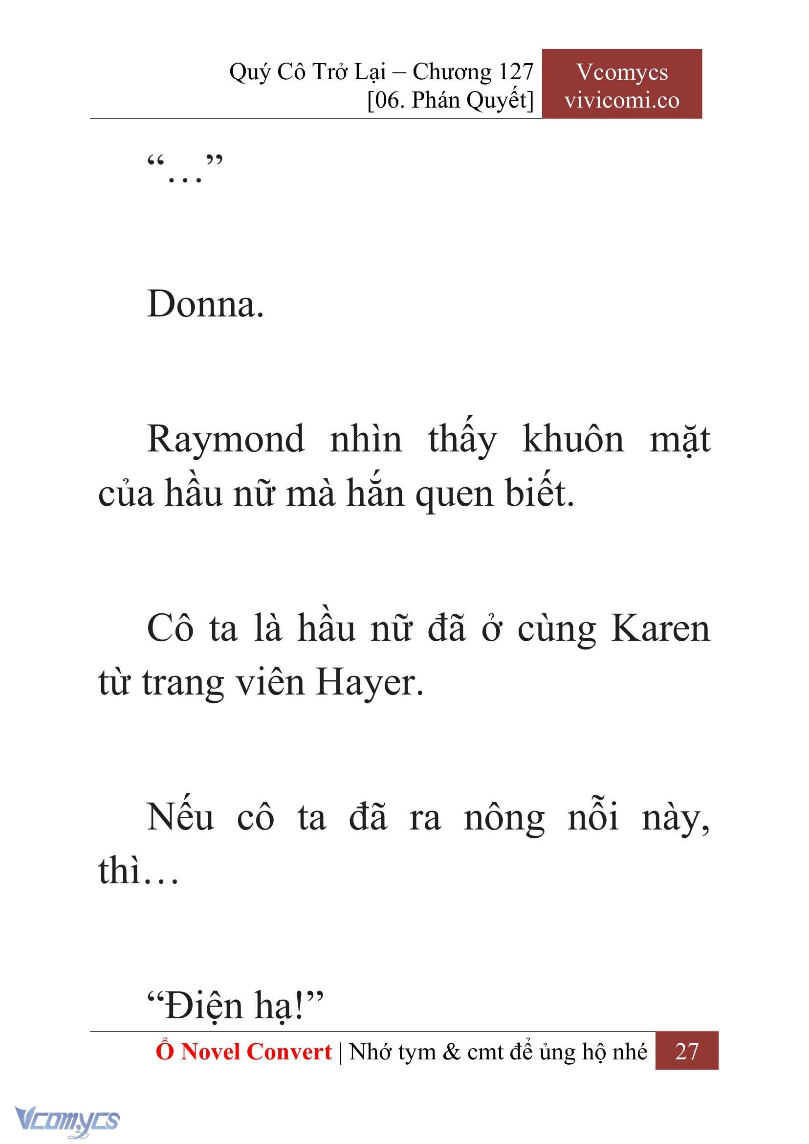[Novel] Quý Cô Trở Lại Chapter  127 - 29