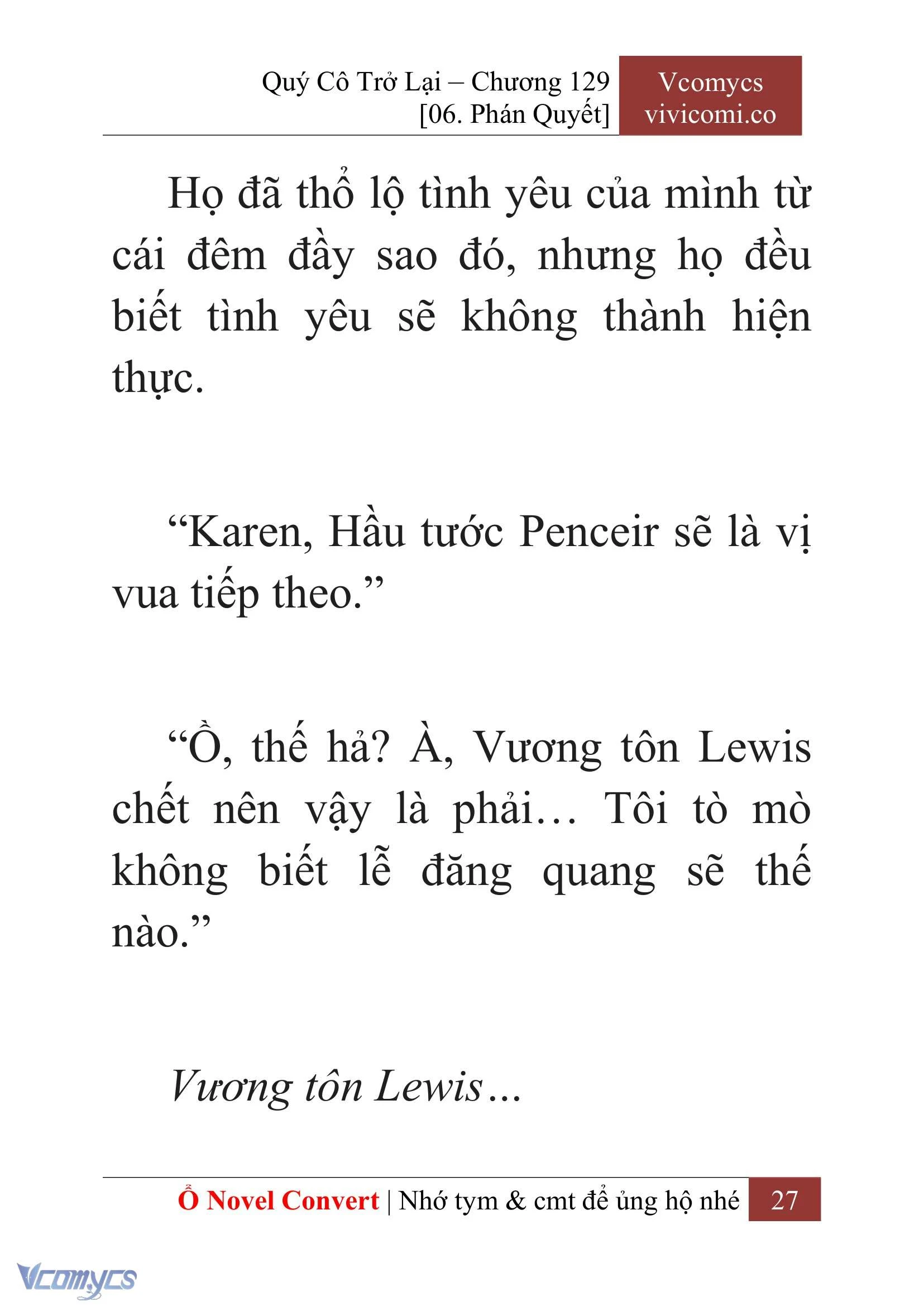 [Novel] Quý Cô Trở Lại Chapter  129 - 29