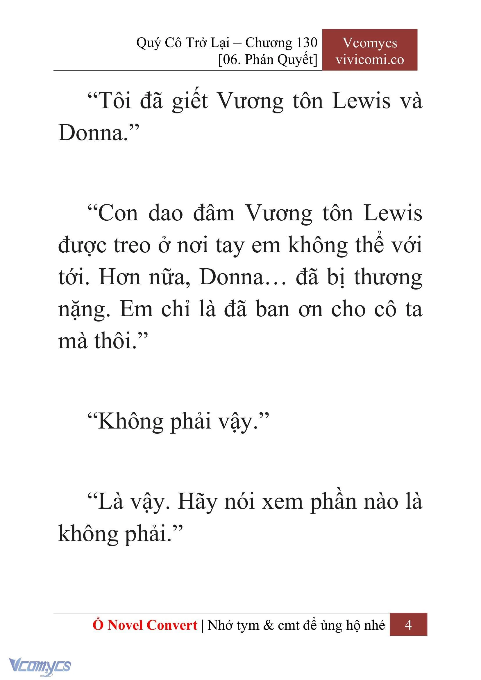 [Novel] Quý Cô Trở Lại Chapter  130 - 6