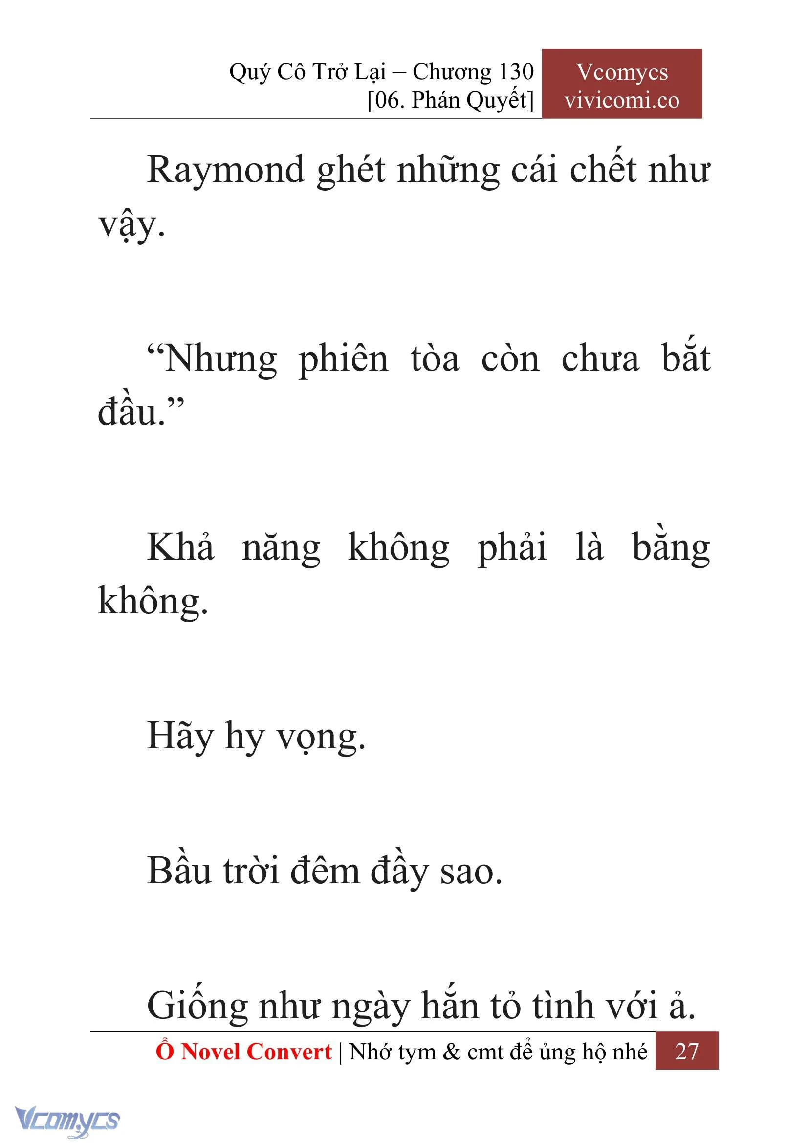 [Novel] Quý Cô Trở Lại Chapter  130 - 29