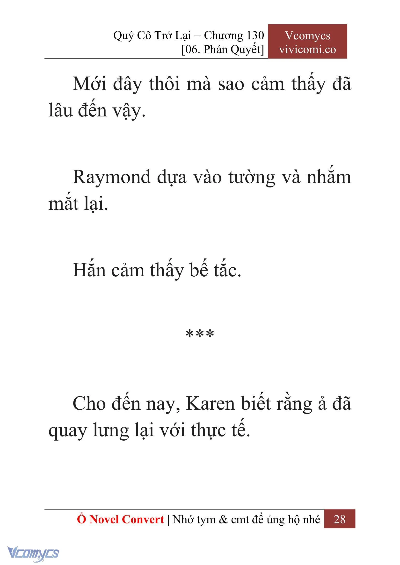 [Novel] Quý Cô Trở Lại Chapter  130 - 30