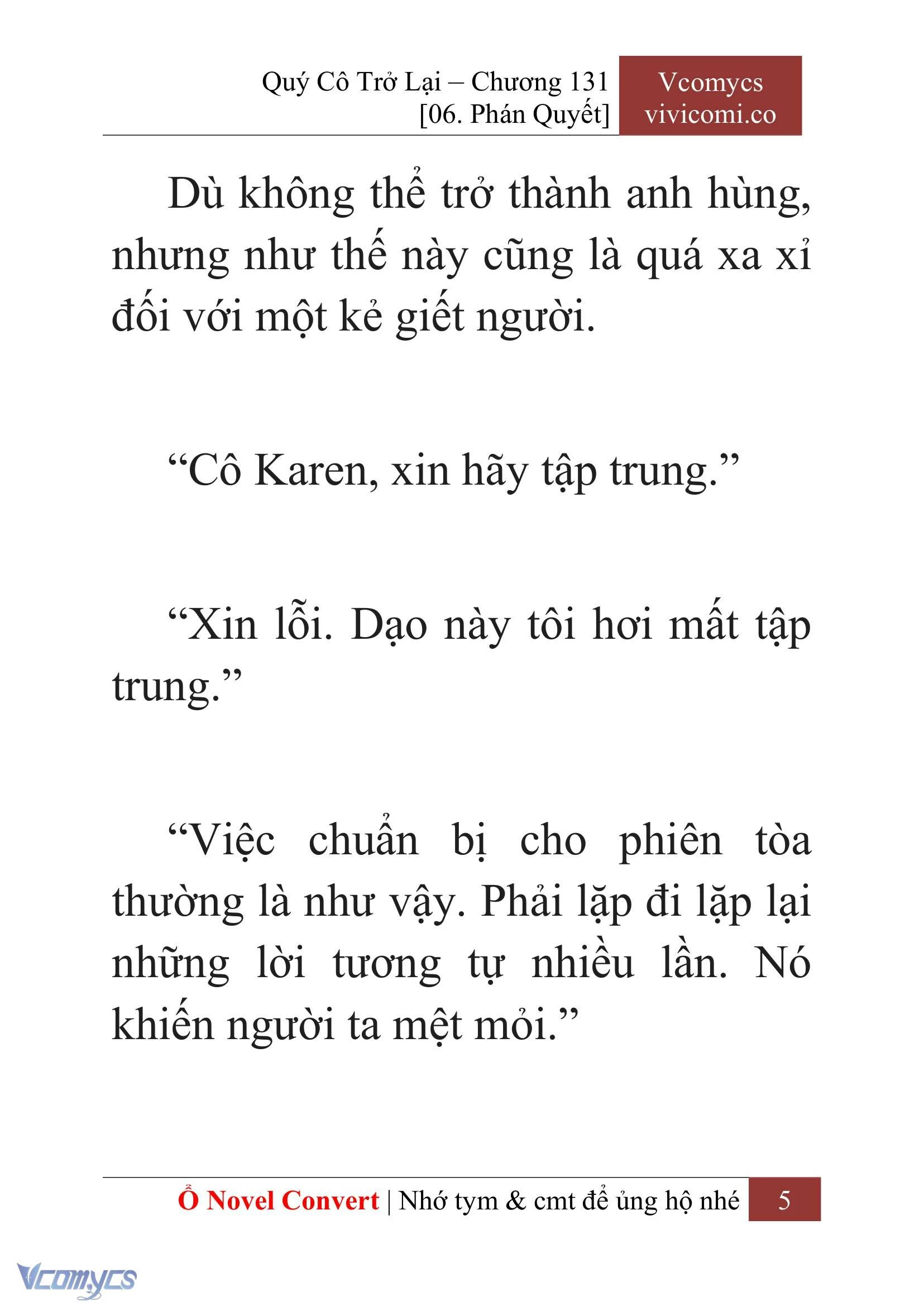 [Novel] Quý Cô Trở Lại Chapter  131 - 7