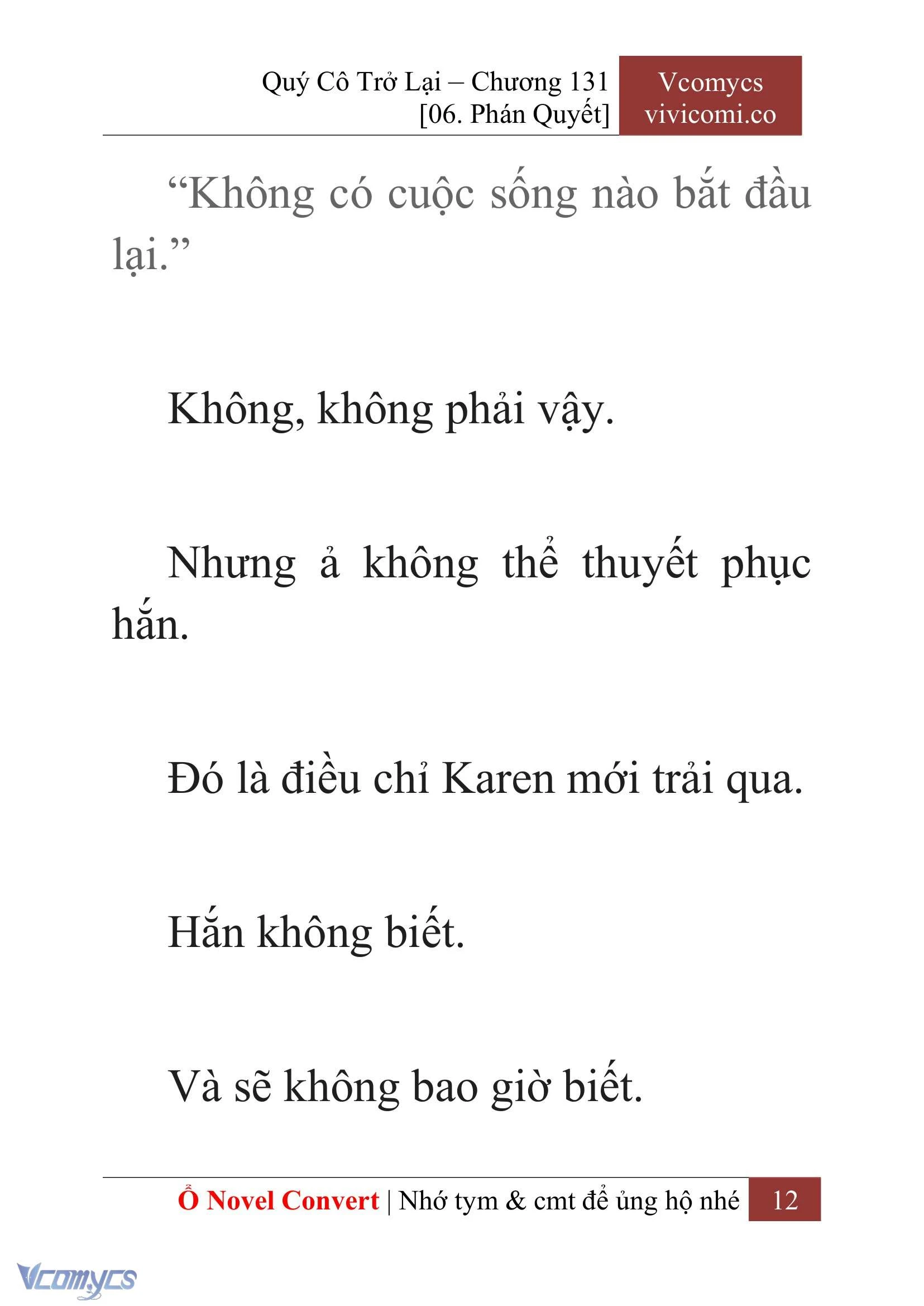 [Novel] Quý Cô Trở Lại Chapter  131 - 14