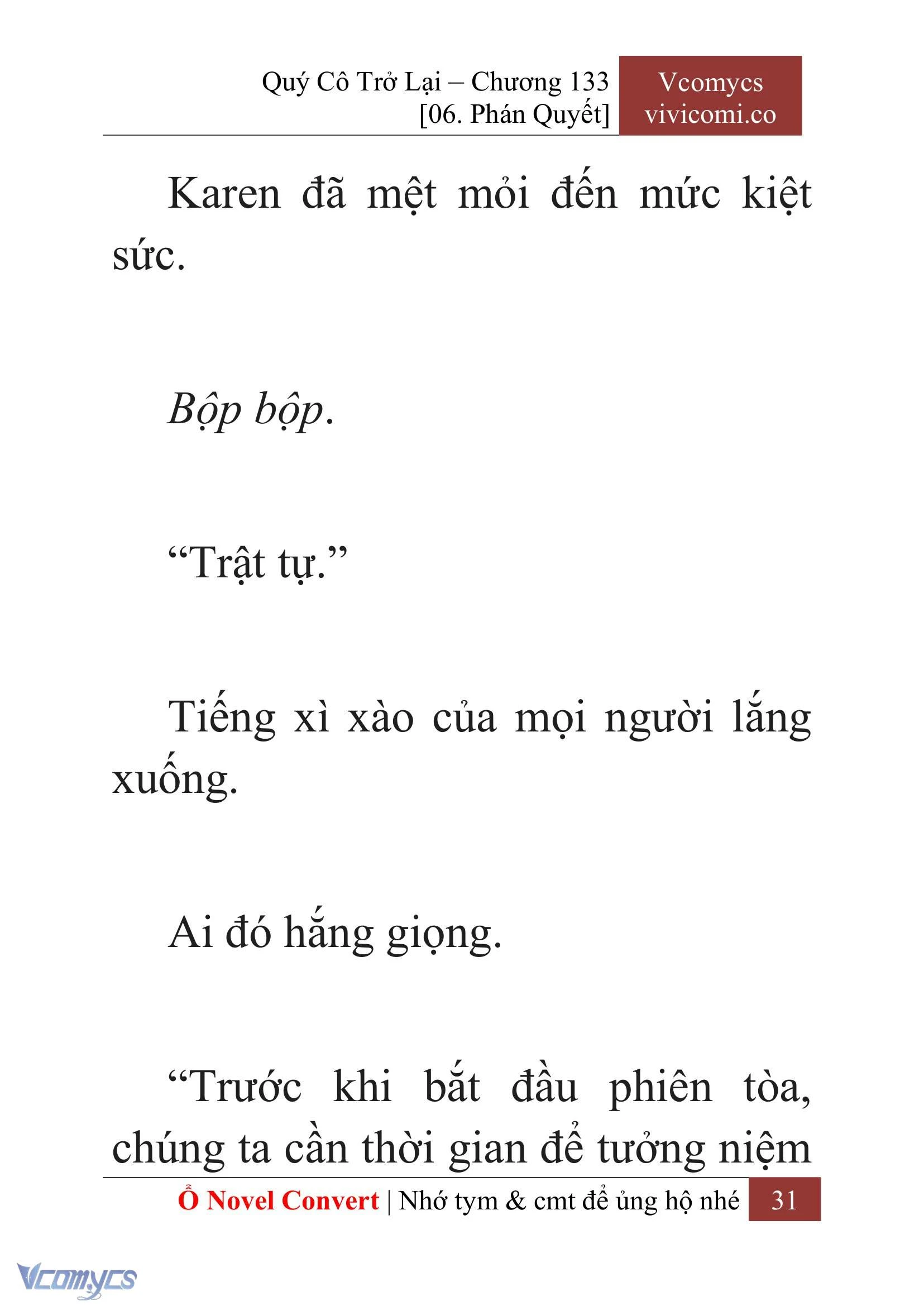 [Novel] Quý Cô Trở Lại Chapter  133 - 33