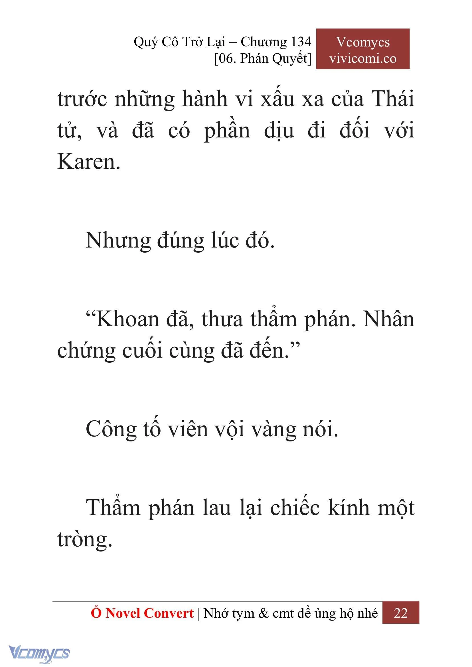 [Novel] Quý Cô Trở Lại Chapter  134 - 24