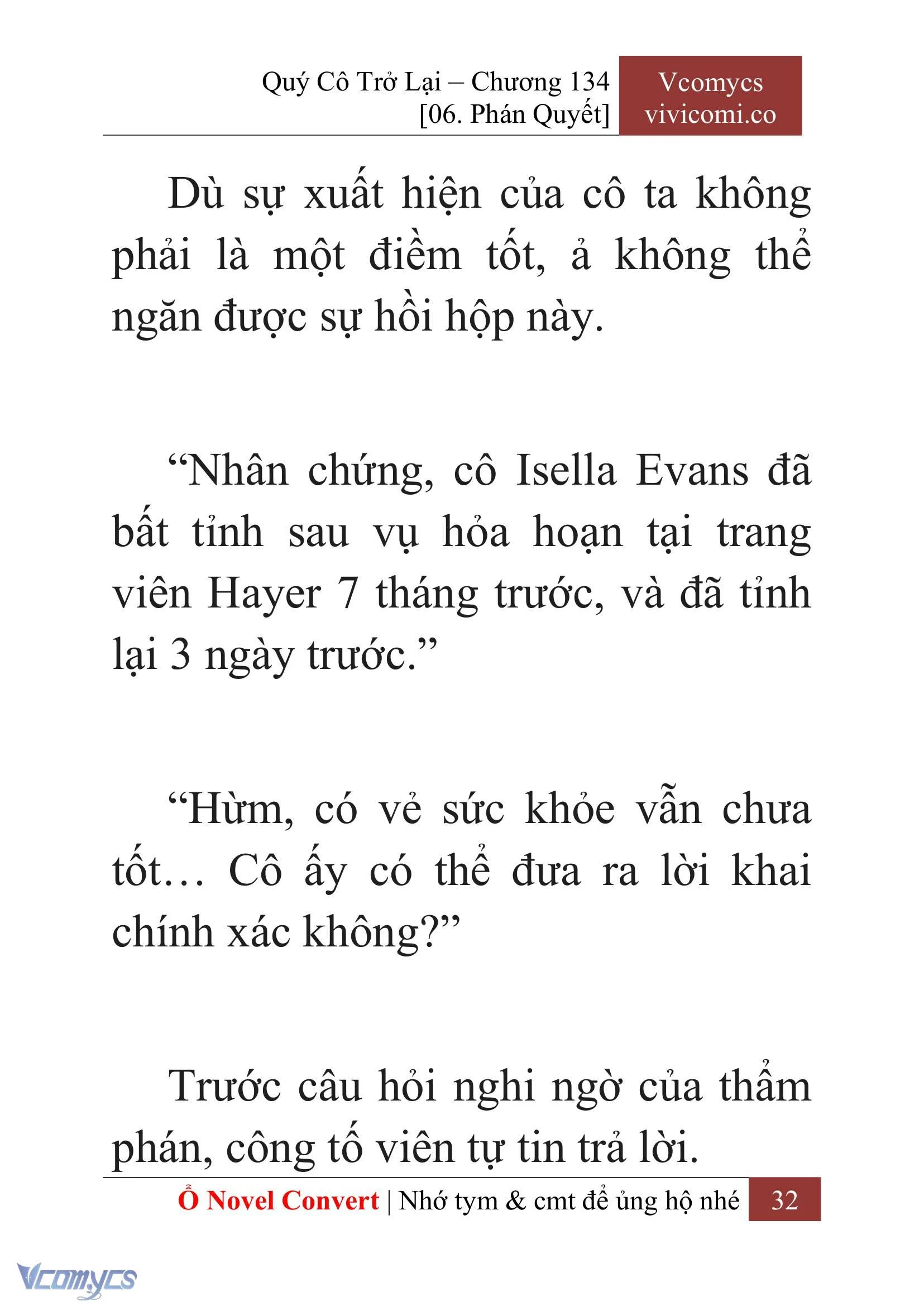 [Novel] Quý Cô Trở Lại Chapter  134 - 34