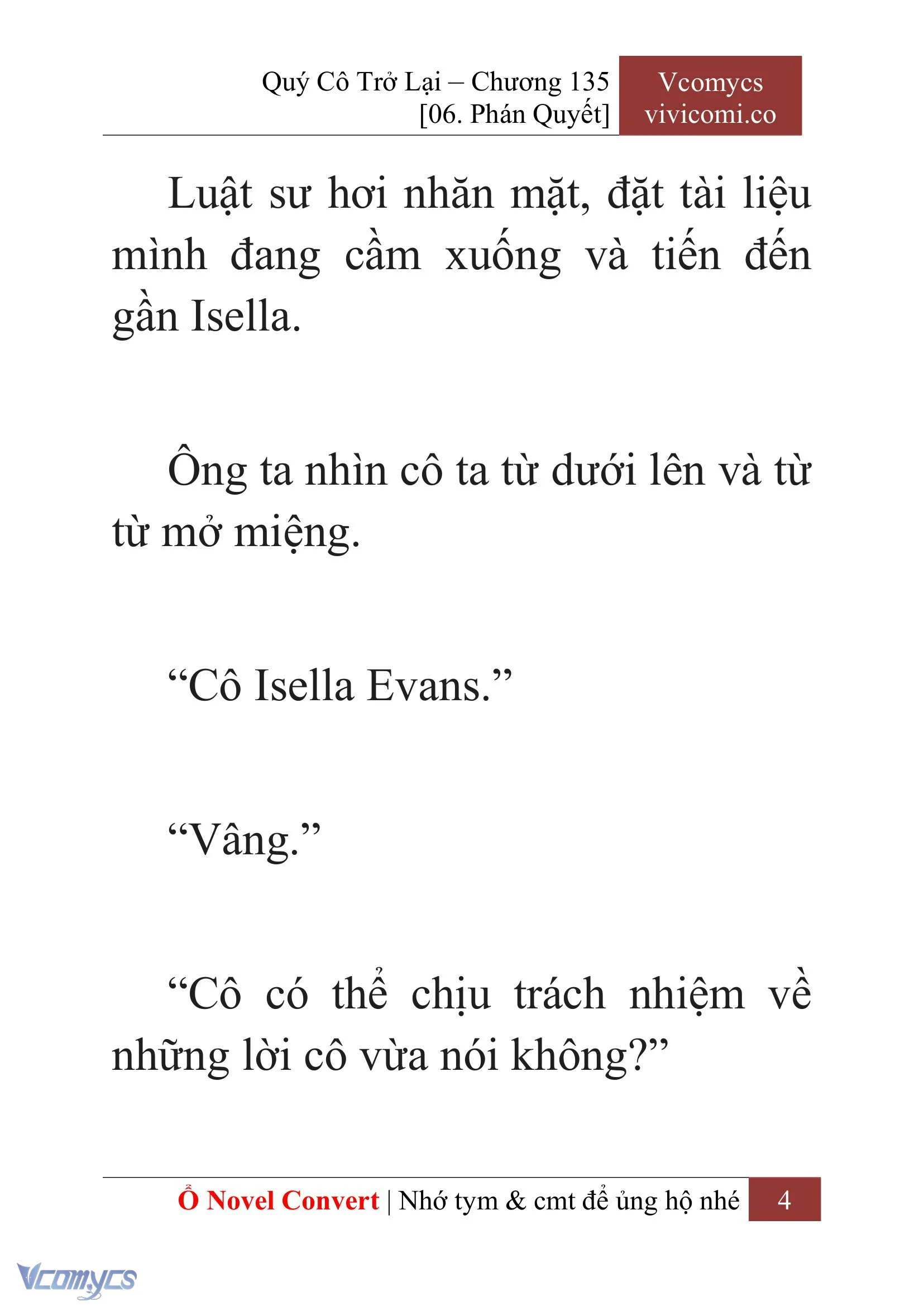 [Novel] Quý Cô Trở Lại Chapter  135 - 6