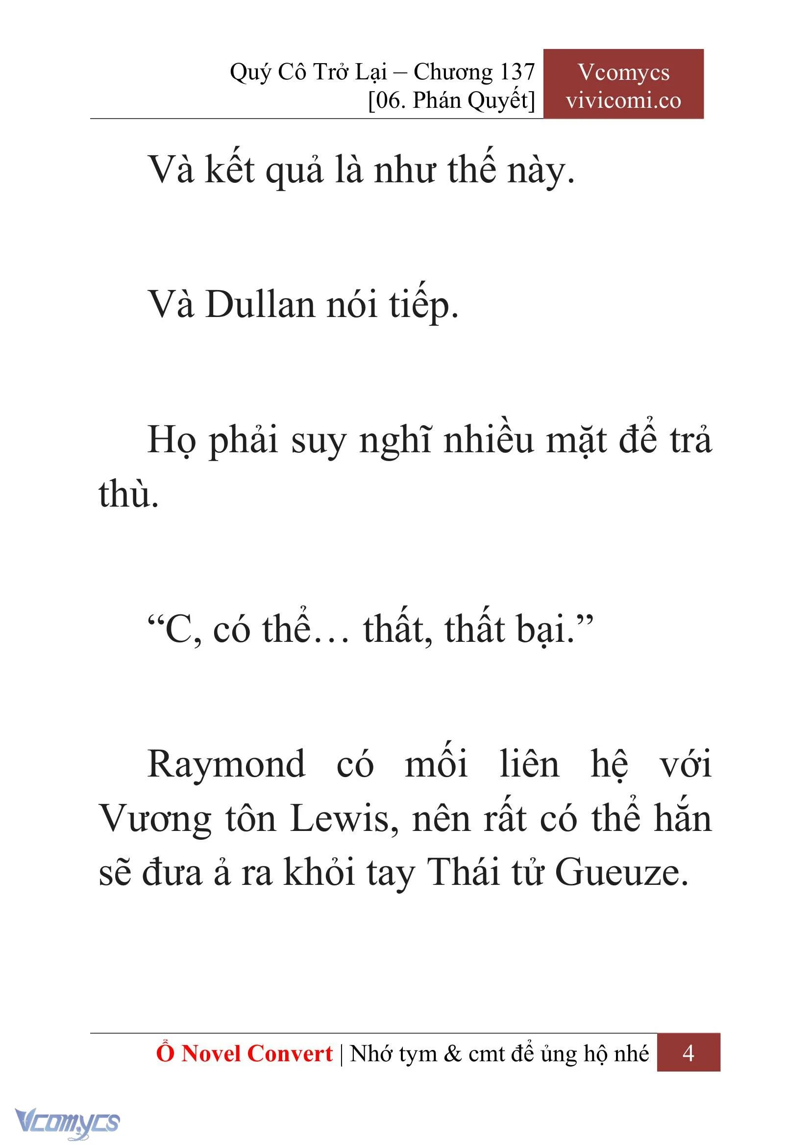 [Novel] Quý Cô Trở Lại Chapter  137 - 6