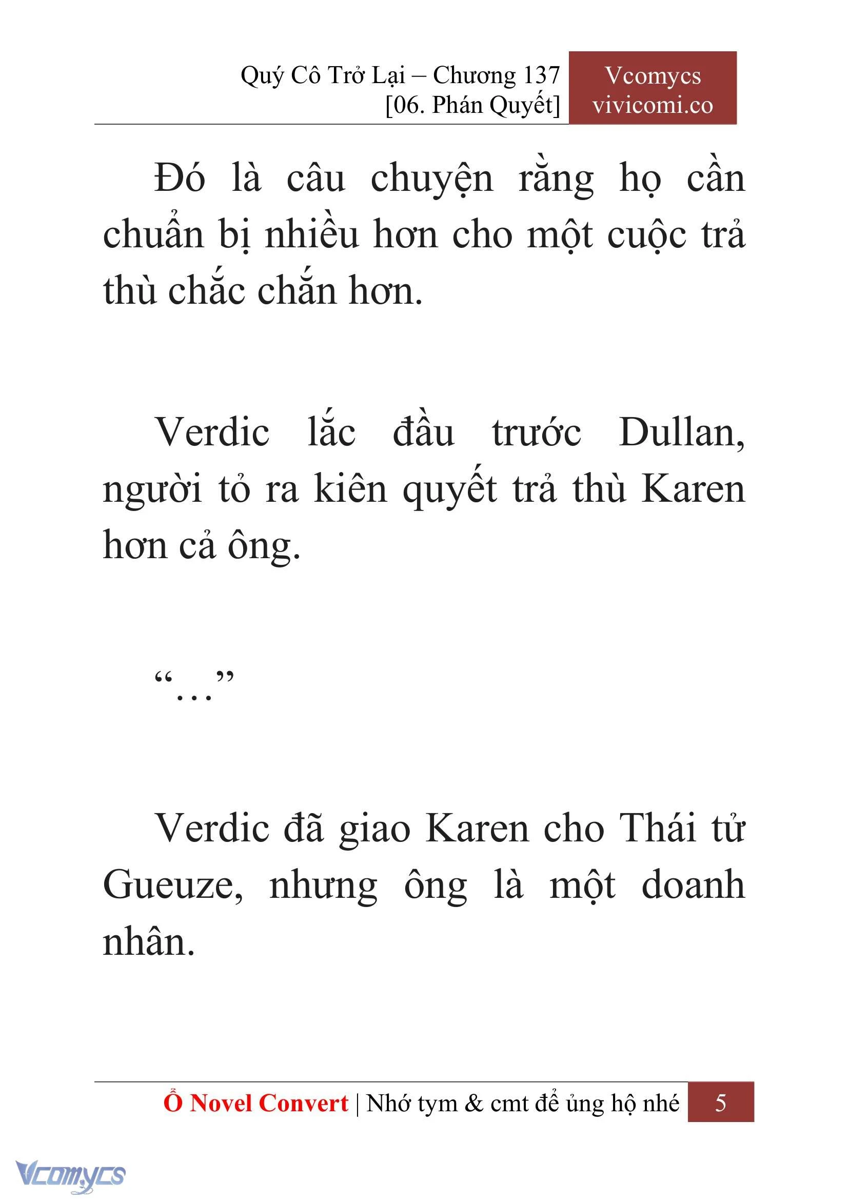 [Novel] Quý Cô Trở Lại Chapter  137 - 7