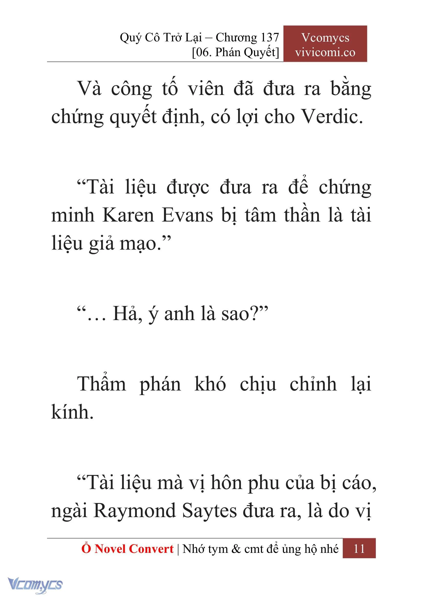[Novel] Quý Cô Trở Lại Chapter  137 - 13