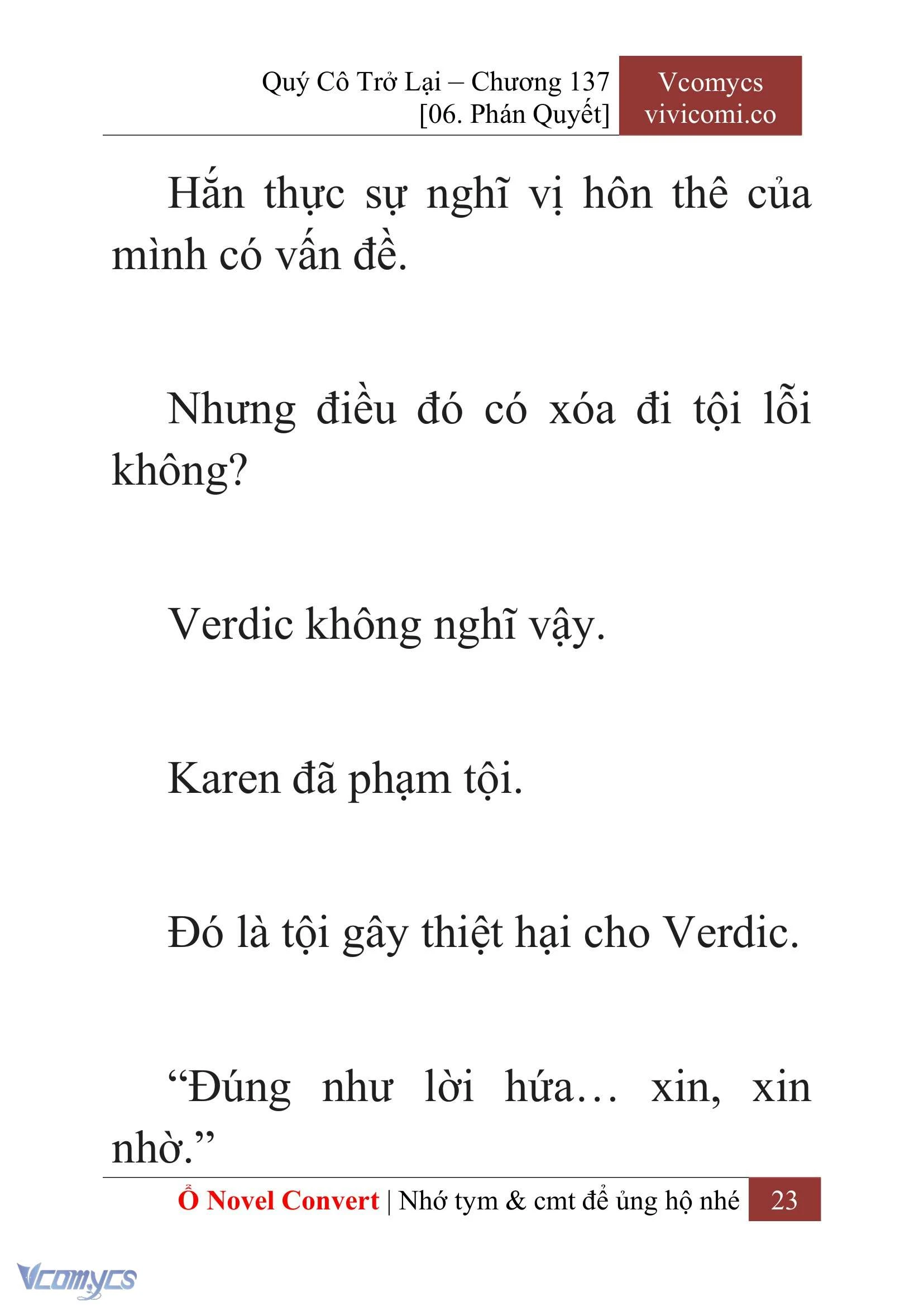 [Novel] Quý Cô Trở Lại Chapter  137 - 25