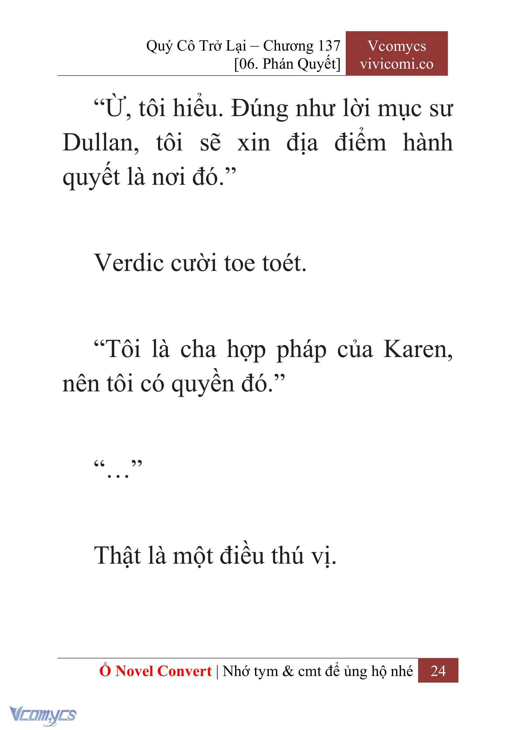 [Novel] Quý Cô Trở Lại Chapter  137 - 26