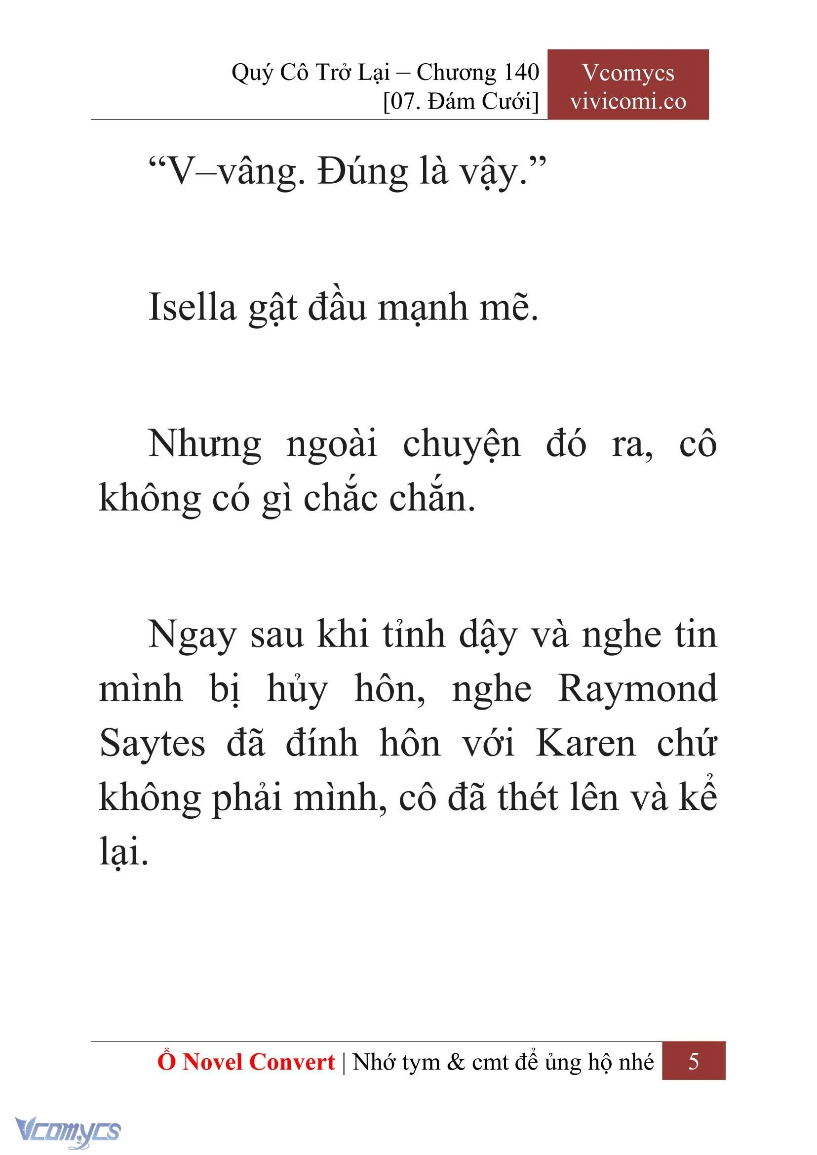 [Novel] Quý Cô Trở Lại Chapter  140 - 7